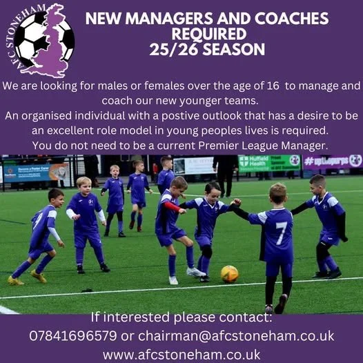 NEW MANAGERS AND COACHES WANTED !!