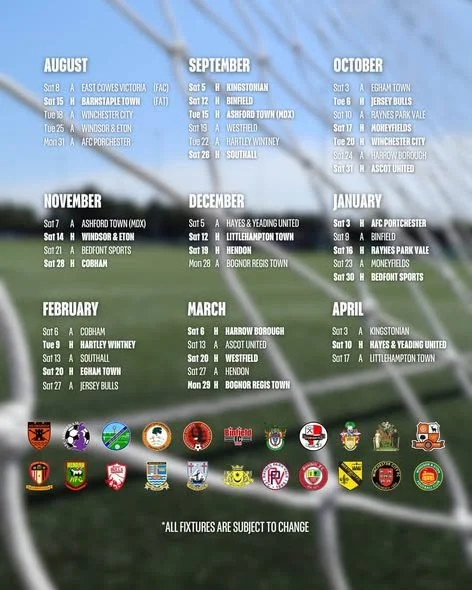 ISTHMIAN LEAGUE FIXTURES 26/27