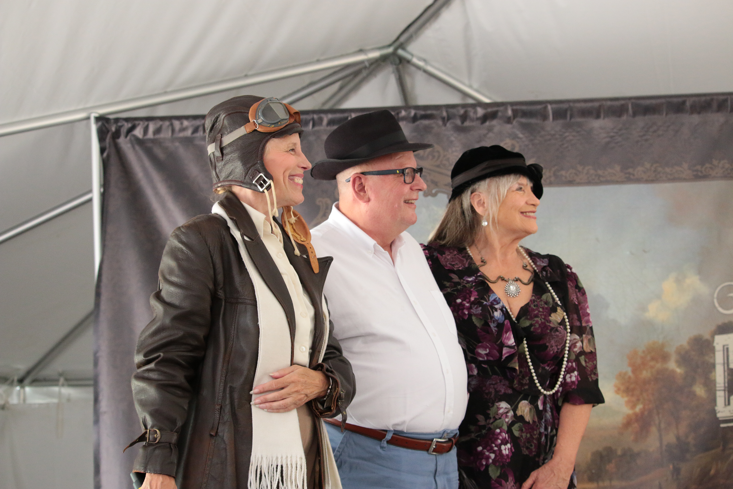 Mary Ann Jung as Amelia Earhart with guests