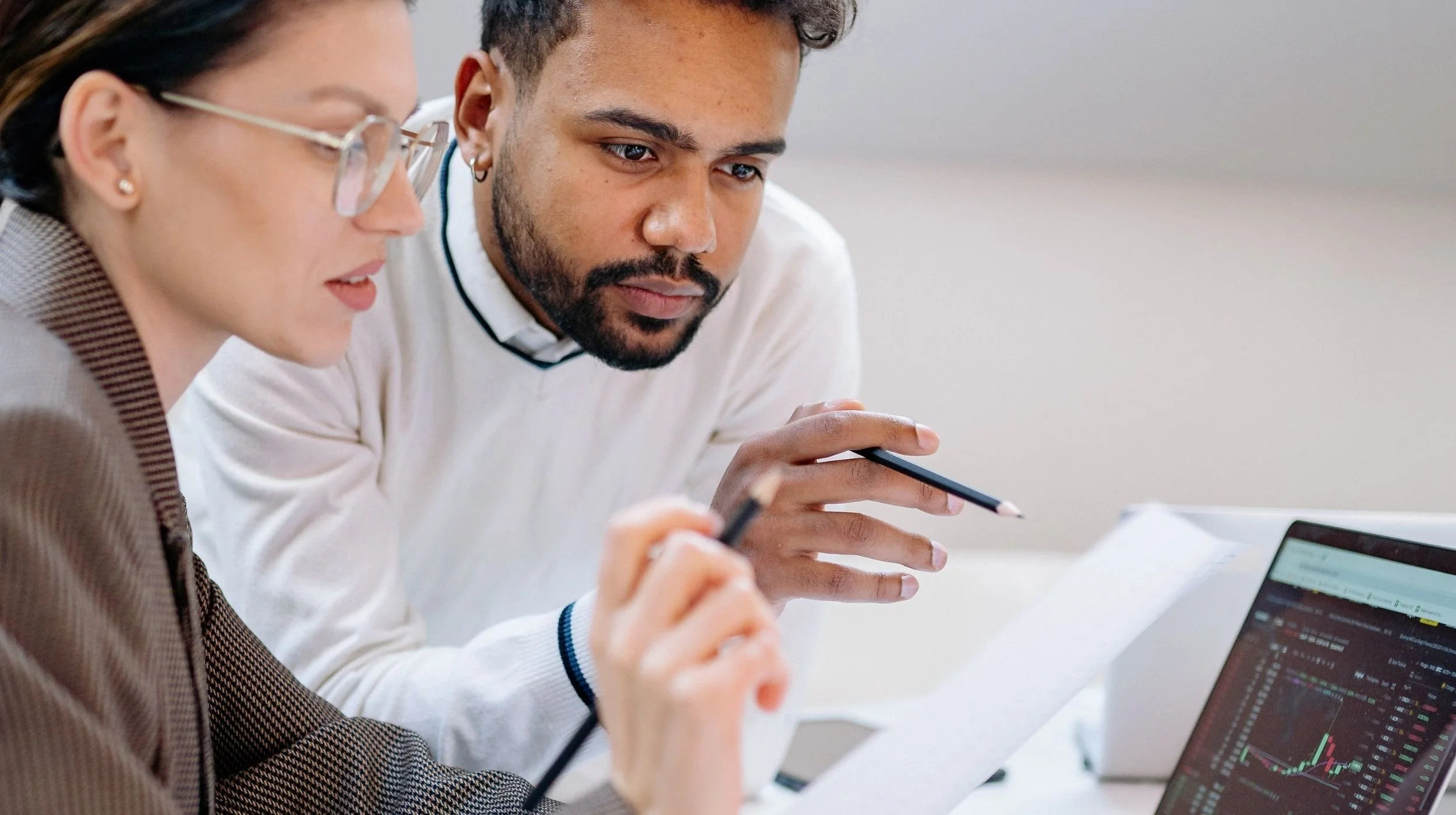 Marketing strategist reviewing AI search results and visibility data.