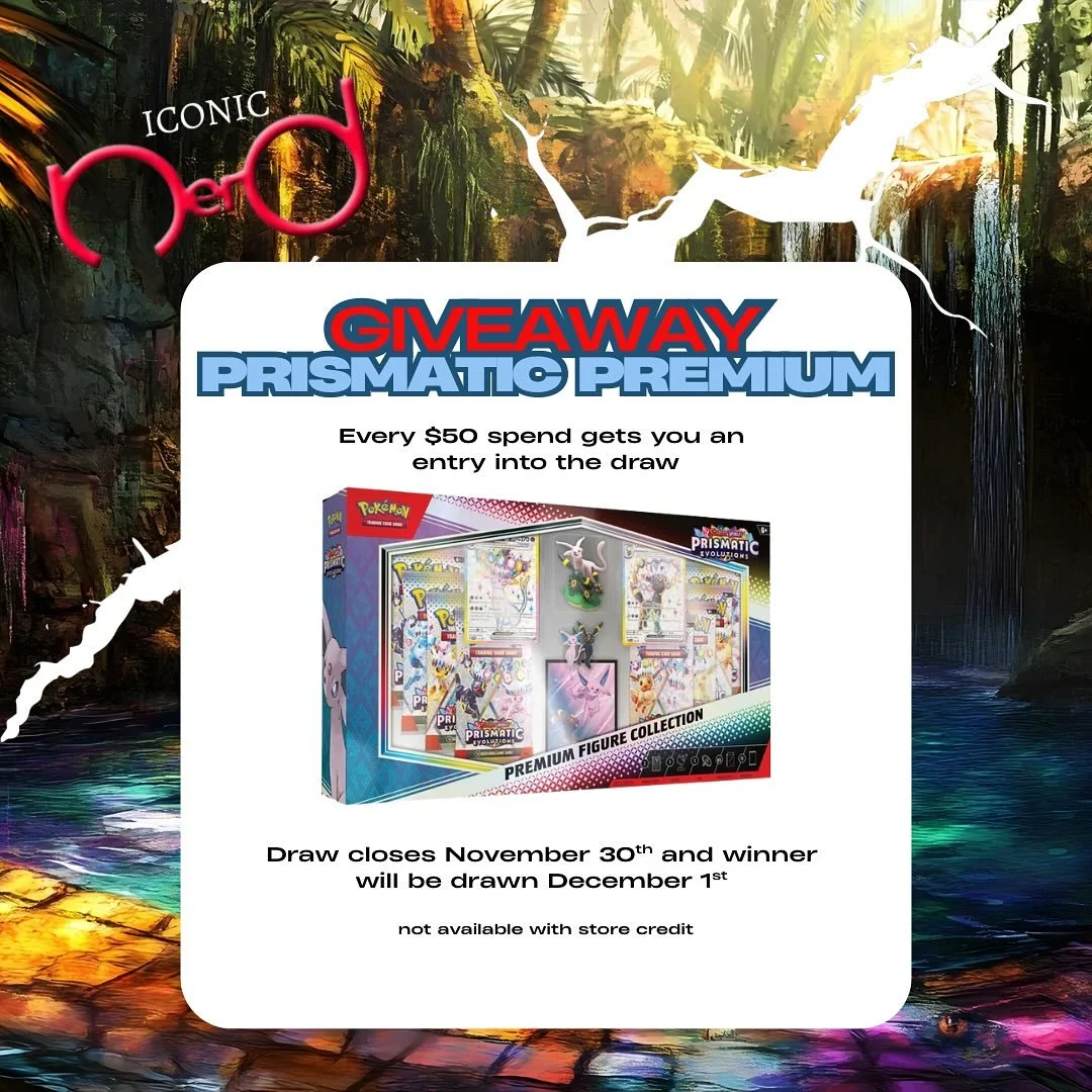 🚨🚨GIVEAWAY TIME🚨🚨

This month we are giving away a Prismatic Premium Figure Collection box 📦 🤩

Every $50 spend gets you entry into the draw 🖊️ 

Starts November 5th and closes November 30th, winner drawn on December 1st 🥇 

(Not available wi