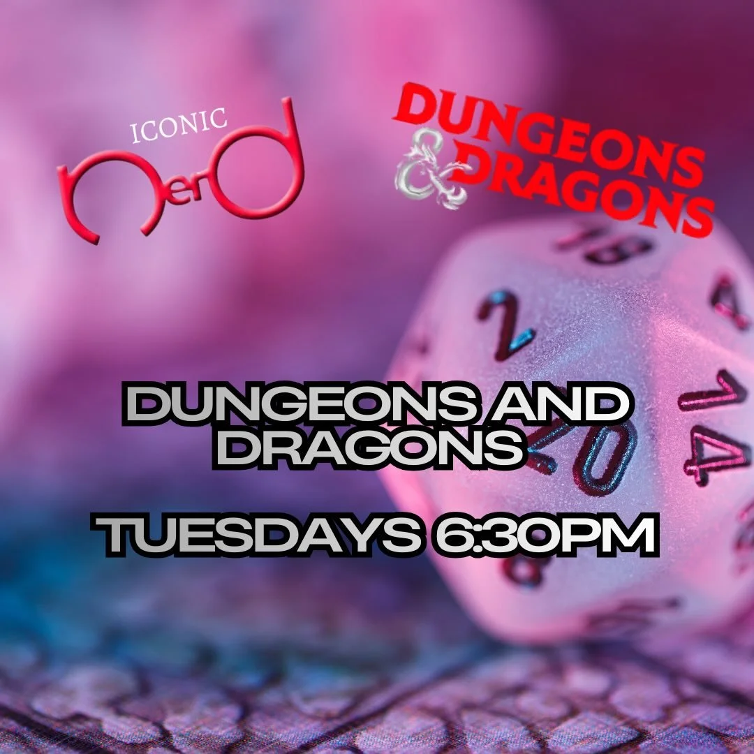🎲 🎲 DUNGEON AND DRAGONS 🐉 🐉 

Every Tuesday 6:30pm kick off 

All levels welcome 🤗 come in at 6pm if you are new to get signed up and sorted. 

Open hours:
Tuesday - 5pm to 10pm
Wednesday - 11am to 5pm
Thursday and Fridays - 11am to 7pm 
Saturda