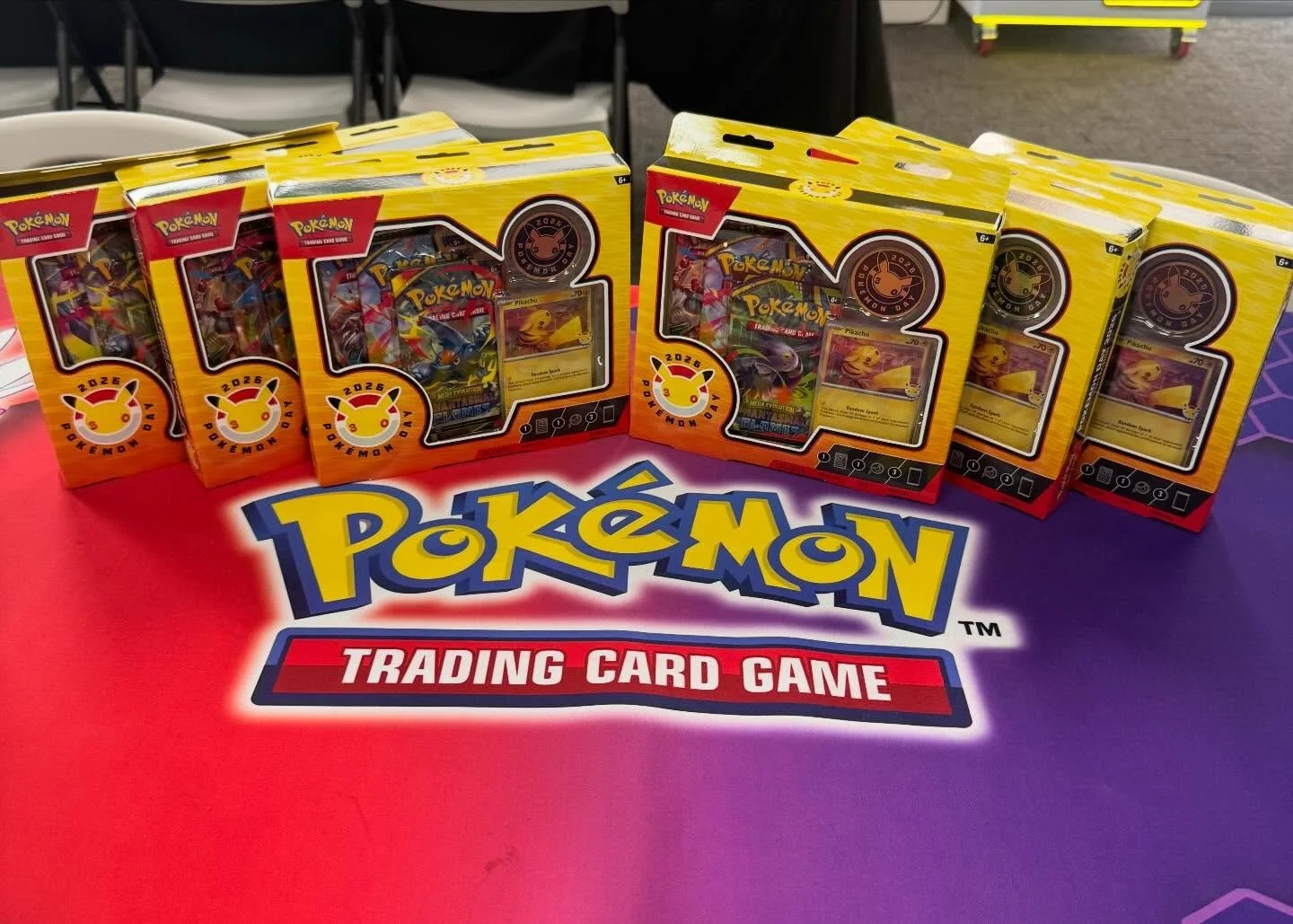 🚨🚨POKEMON DAY 2026 BOX🚨🚨

Minor delay on our shipment 🚚 but the 2026 Pokemon day boxes 📦 are now available in store 🏬 

These are a hot product and collectors item, so get in fast 💨 

Open hours:
Tuesday - 5pm to 10pm
Wednesday - 11am to 5pm
