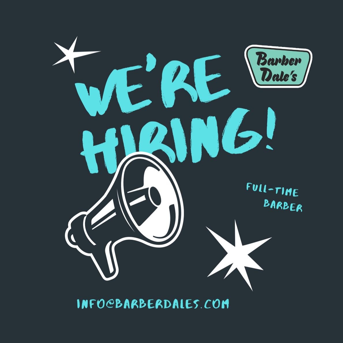 We are excited to announce that we have an open position for a talented Barber to join our team at Barber Dale&rsquo;s. If you are passionate about your work and ready to take your career to the next level, we want to hear from you!

💈Position: Barb