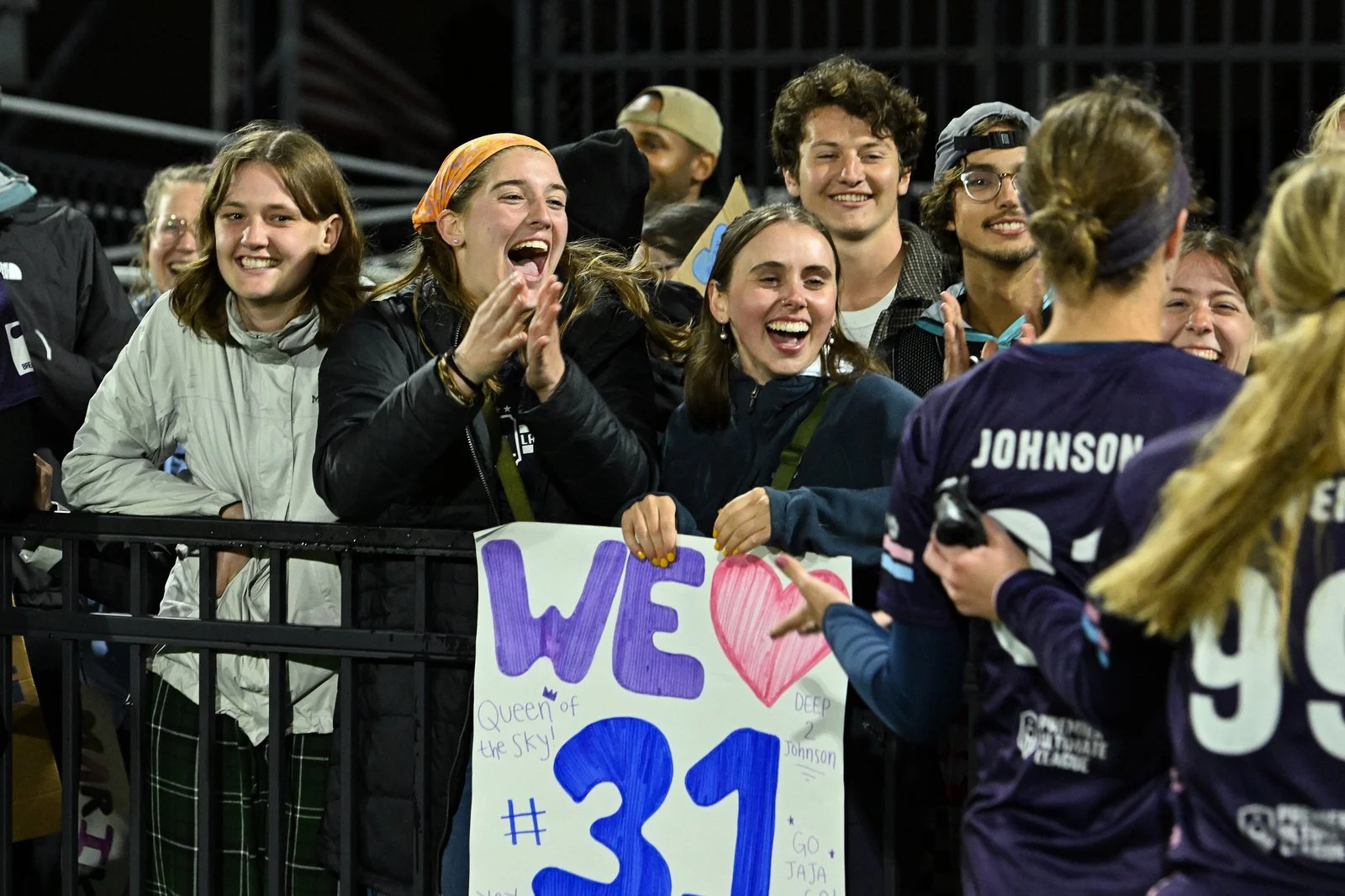 Fans high-five #31 Lily Johnson after the April 25 game vs. NY Gridlock. Photo by Kevin Leclaire - Ultiphotos