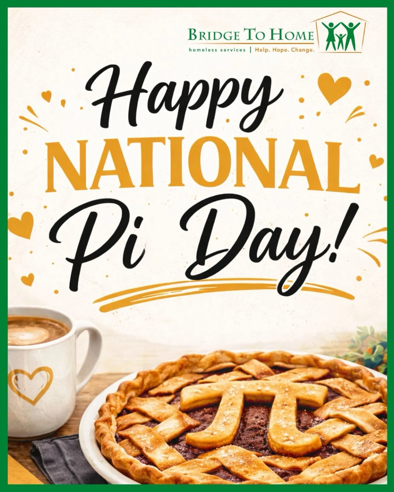 🥧 Happy National Pi Day from Bridge to Home!

Today we&rsquo;re celebrating 3.14 the sweetest way possible&hellip; with PIE!

We&rsquo;re excited to be partnering with Speakeasy SCV and their incredible community of bakers to raise funds for Bridge 