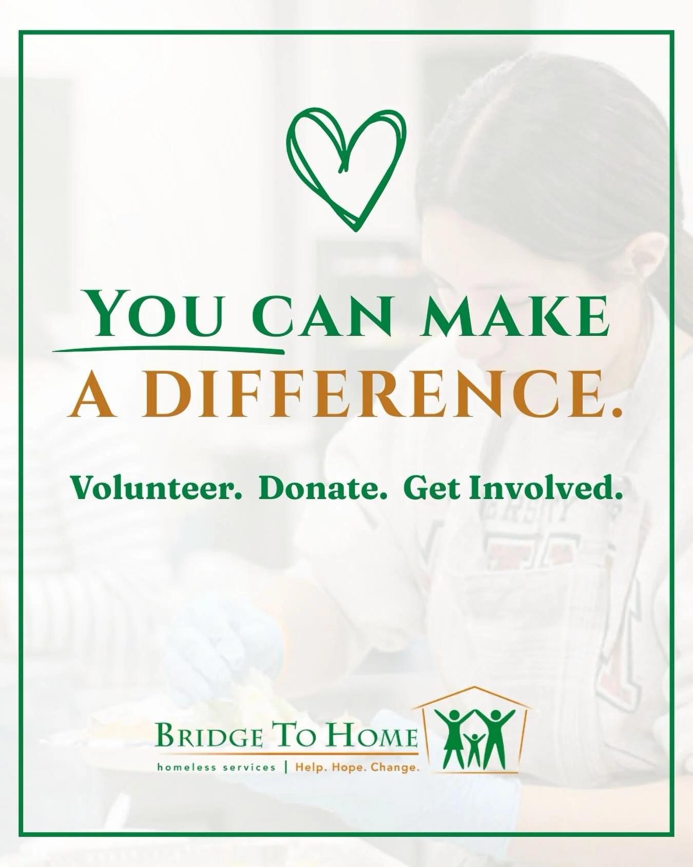 You can make a difference. 💚
And if you need one, we&rsquo;re here.

If life feels overwhelming right now, we&rsquo;re here with solutions.

No judgment. Just support.

Help. Hope. Change.
That&rsquo;s what we do.

#BridgeToHome #HelpHopeChange #San