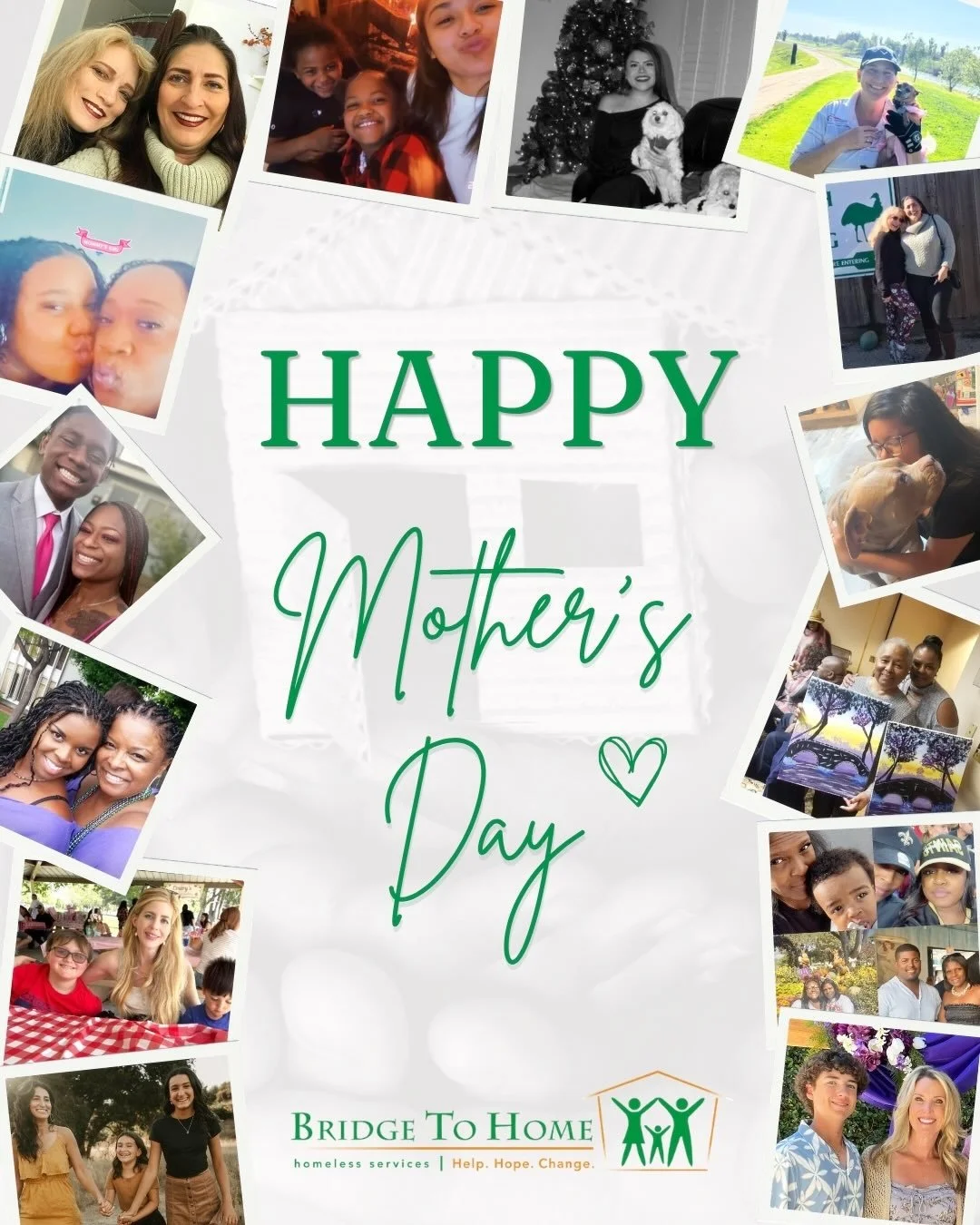 💐 This Mother&rsquo;s Day we&rsquo;re celebrating the many forms of motherhood and the women who show up with compassion, strength, and love every single day. 

This collage features some of the incredible women behind Bridge to Home, moms, daughter