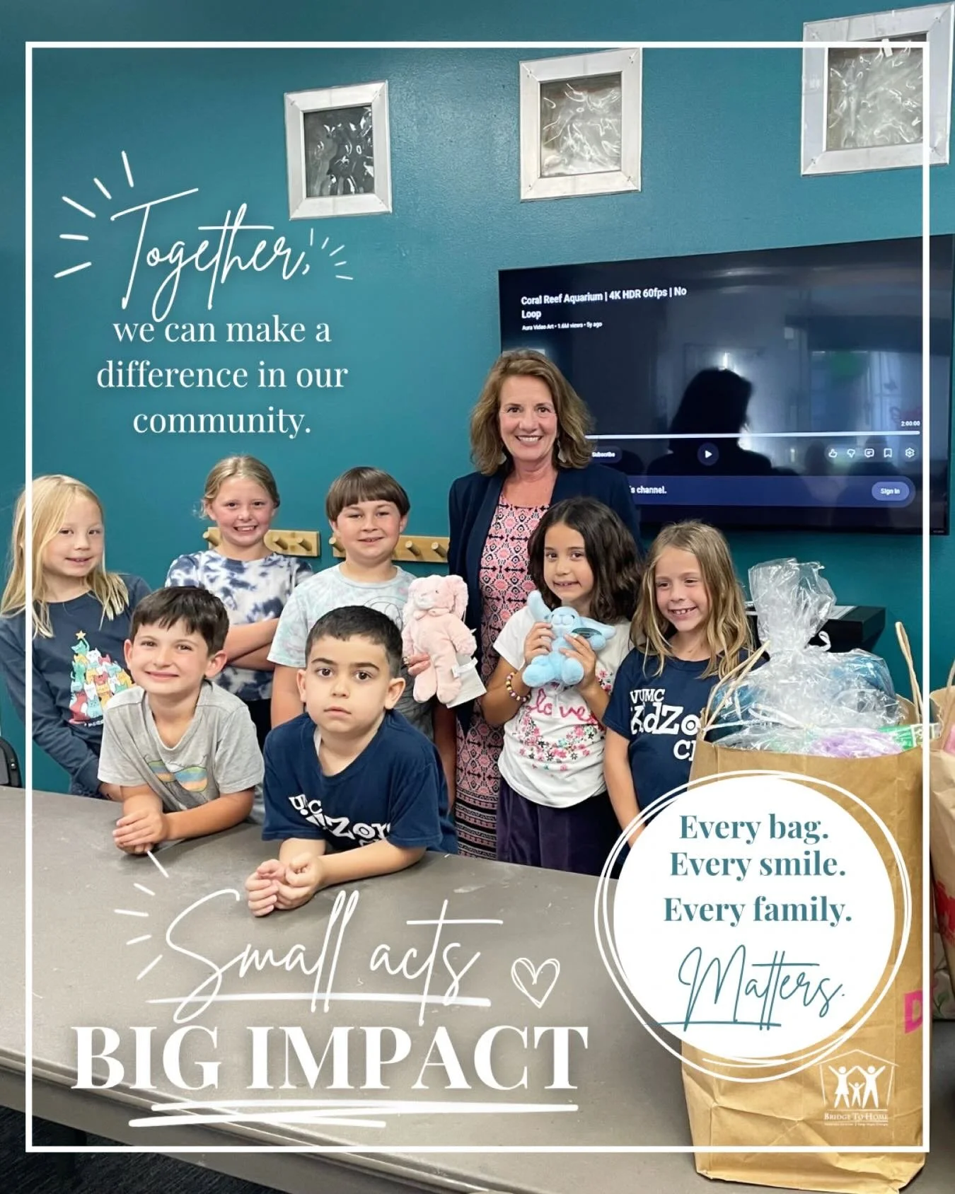 💚 Small acts. Big impact. 💚

A huge thank you to the incredible kids and families of Valencia United Methodist Church Kid Zone for putting together such thoughtful donation bags for the children and families staying at Bridge to Home. From stuffed 