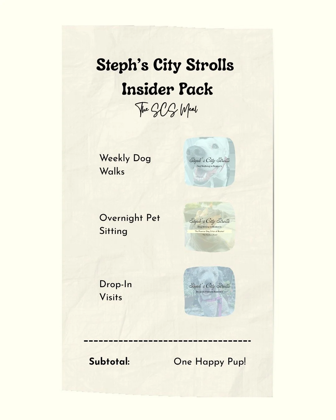 If you know, you know 😉 Steph&rsquo;s City Strolls insider pack, it all checks out! 

-
-
-

#iykyk #services #insiderpack #insidercrew #starterpack #meal #receipt #dogwalking #dogwalker #contentinspo #overnightcare #overnightpetsitting #dropinvisit