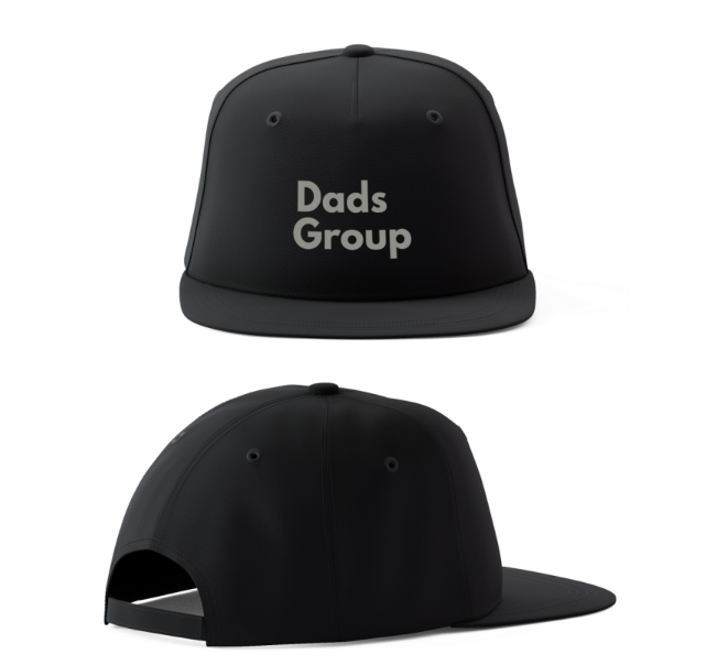Dads Group Hat Written Logo Black