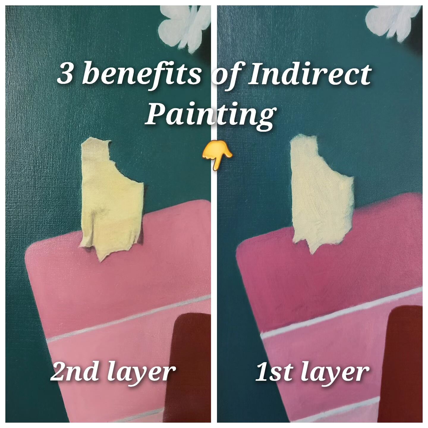 Calling all beginner oil painters! 

Dive into the world of art with the indirect painting technique &ndash; a game-changer for your artistic journey.

Here's why it's perfect for you:

1. Step-by-Step Confidence: Indirect painting lets you take it o