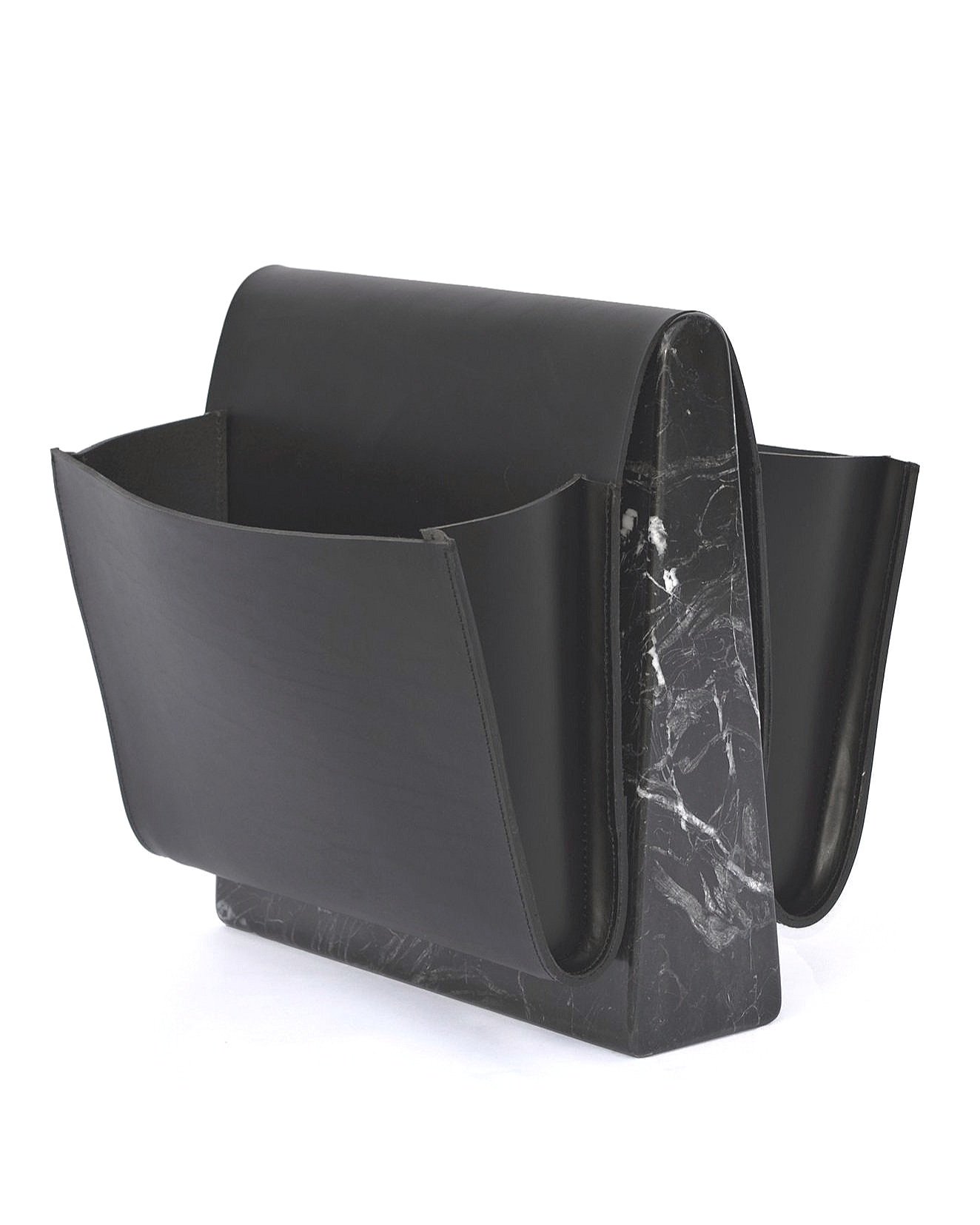 Noble+and+Wood+Saddle+Magazine+Rack+Marquina+Marble+Black+Leather+1.jpg