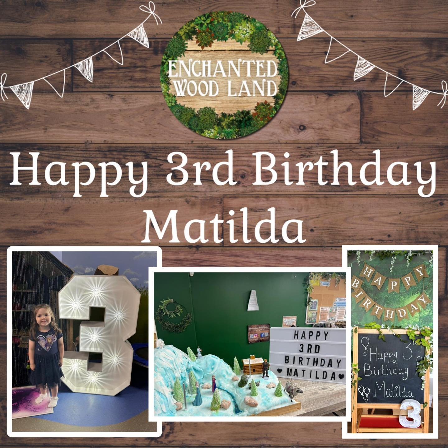 🌳💕Today we celebrated three amazing birthday parties @EnchantedWoodLand! We would like to say a big&hellip; 

💫 &lsquo;Happy 3rd Birthday Matilda&rsquo;

💫 &lsquo;Happy 5th Birthday Thea&rsquo;

💫 &lsquo;Happy 4th Birthday Finley&rsquo;

We hope