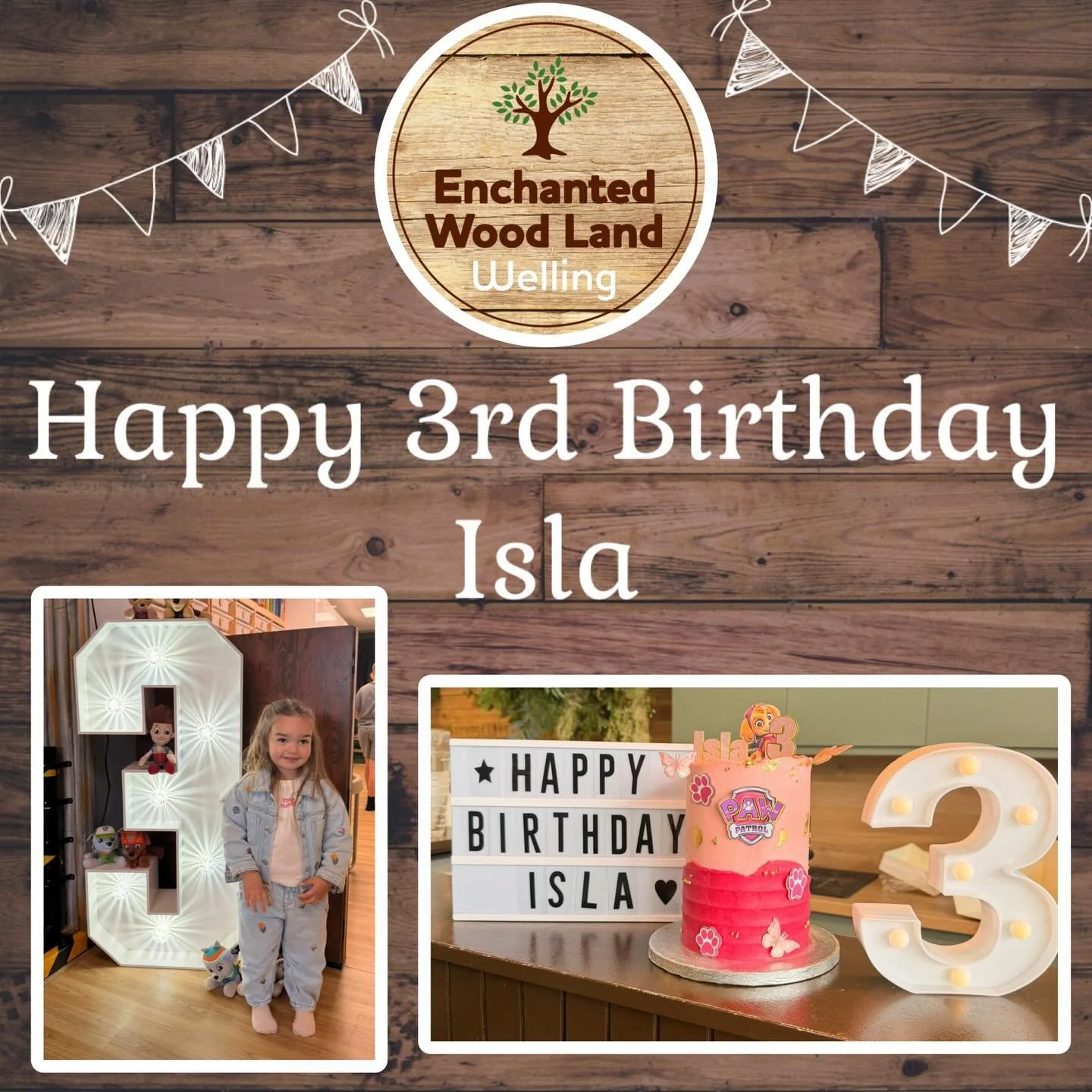 Yesterday we celebrated an amazing birthday party @EnchantedWoodLand, Welling!

We would like to say a big&hellip; 

💫 &lsquo;Happy 3rd Birthday Isla&rsquo; 

We hope you had an amazing party celebrating with all your friends and family x 🌳🎉🎈🎂

