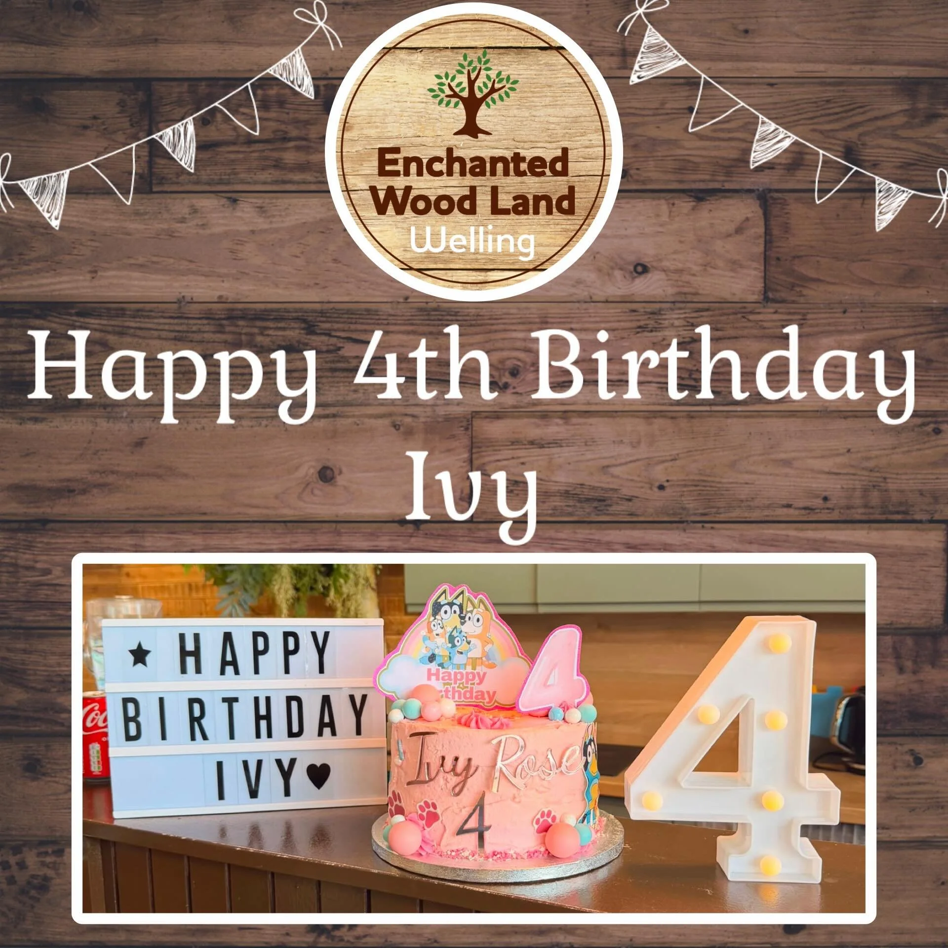 Yesterday we celebrated an amazing birthday party @EnchantedWoodLand, Welling!

We would like to say a big&hellip; 

💫 &lsquo;Happy 4th Birthday Ivy&rsquo; 

We hope you had an amazing party celebrating with all your friends and family x 🌳🎉🎈🎂

#
