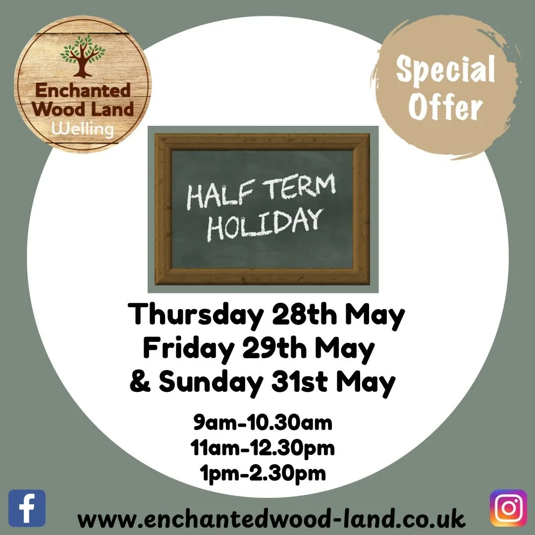 *Special Half Term Offer* ☀️ 

Escape the sun in our air conditioned play venue&hellip; Special half term price of only &pound;5 per child. 

Open Thursday and Friday- 9am, 11am and 1pm. 

To book Welling click here: 
https://www.enchantedwood-land.c