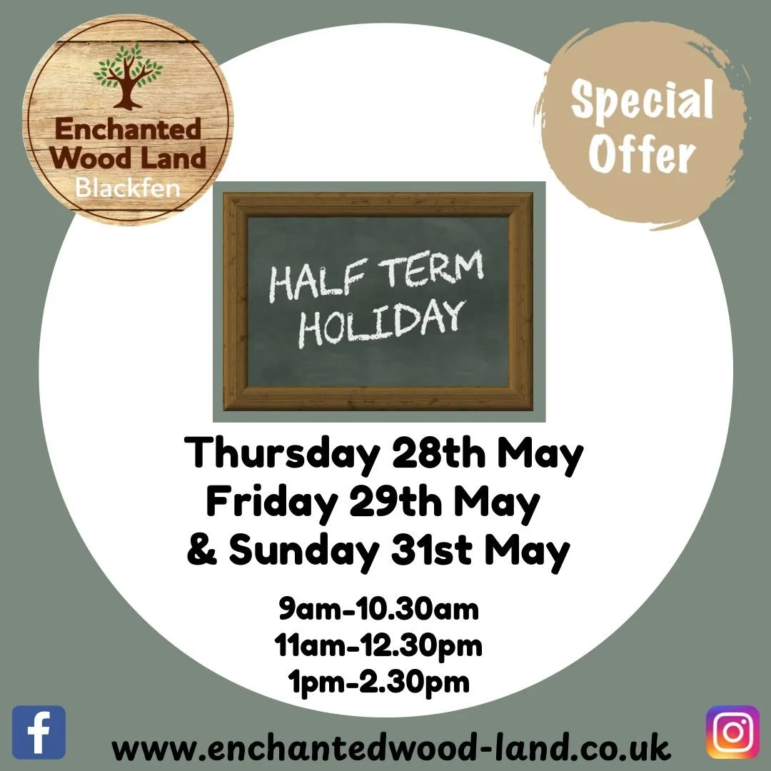 *Special Half Term Offer* ☀️ 

Escape the sun in our air conditioned play venue&hellip; Special half term price of only &pound;5 per child. 

Open Thursday and Friday- 9am, 11am and 1pm. 

To book Welling click here: 
https://www.enchantedwood-land.c