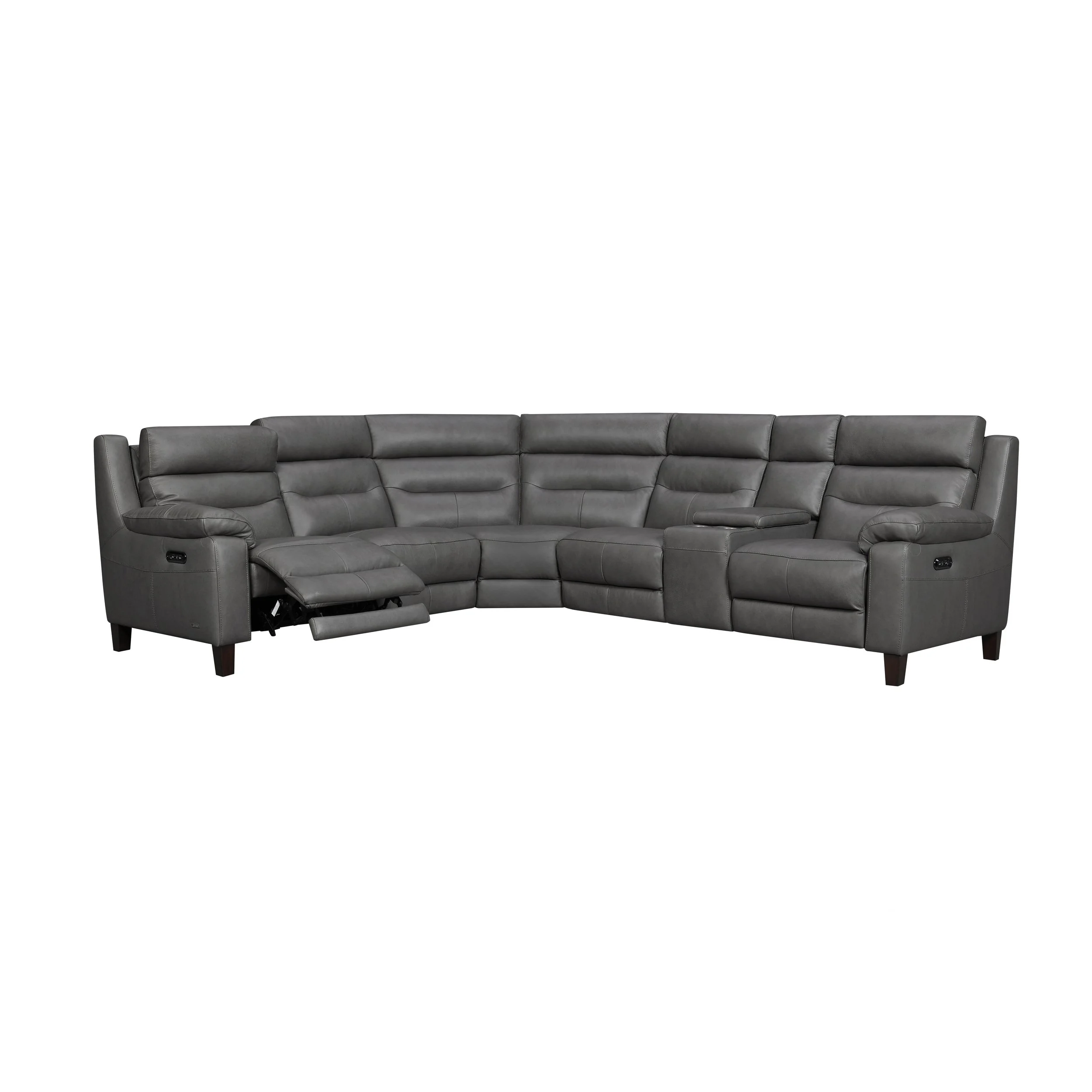 Violino Leather Power Reclining 6 Piece Sectional — Primary Direct