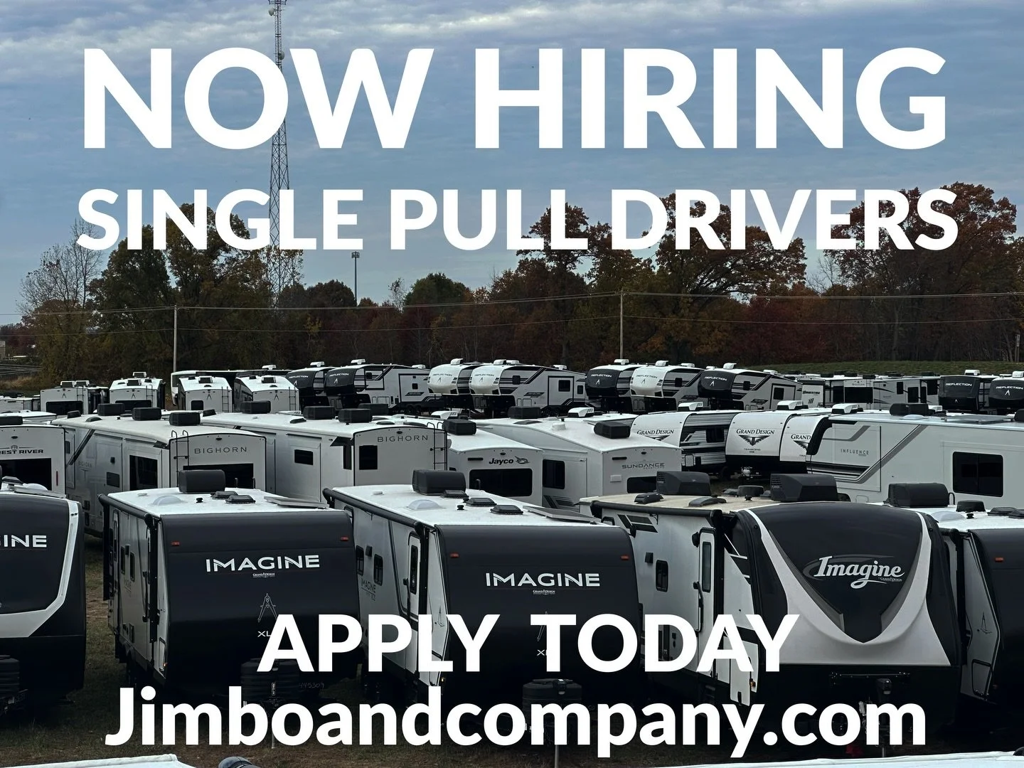 We are hiring Single Pull drivers now! Apply today at Jimboandcompany.com