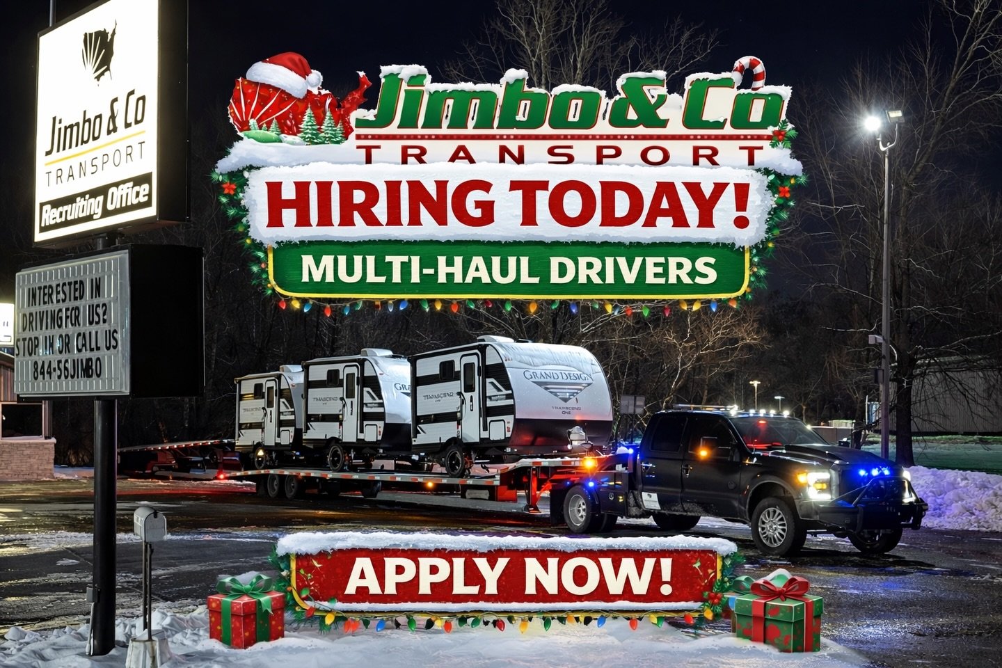 Jimbo is hiring Multi Haul drivers today! Apply now at Jimboandcompany.com!