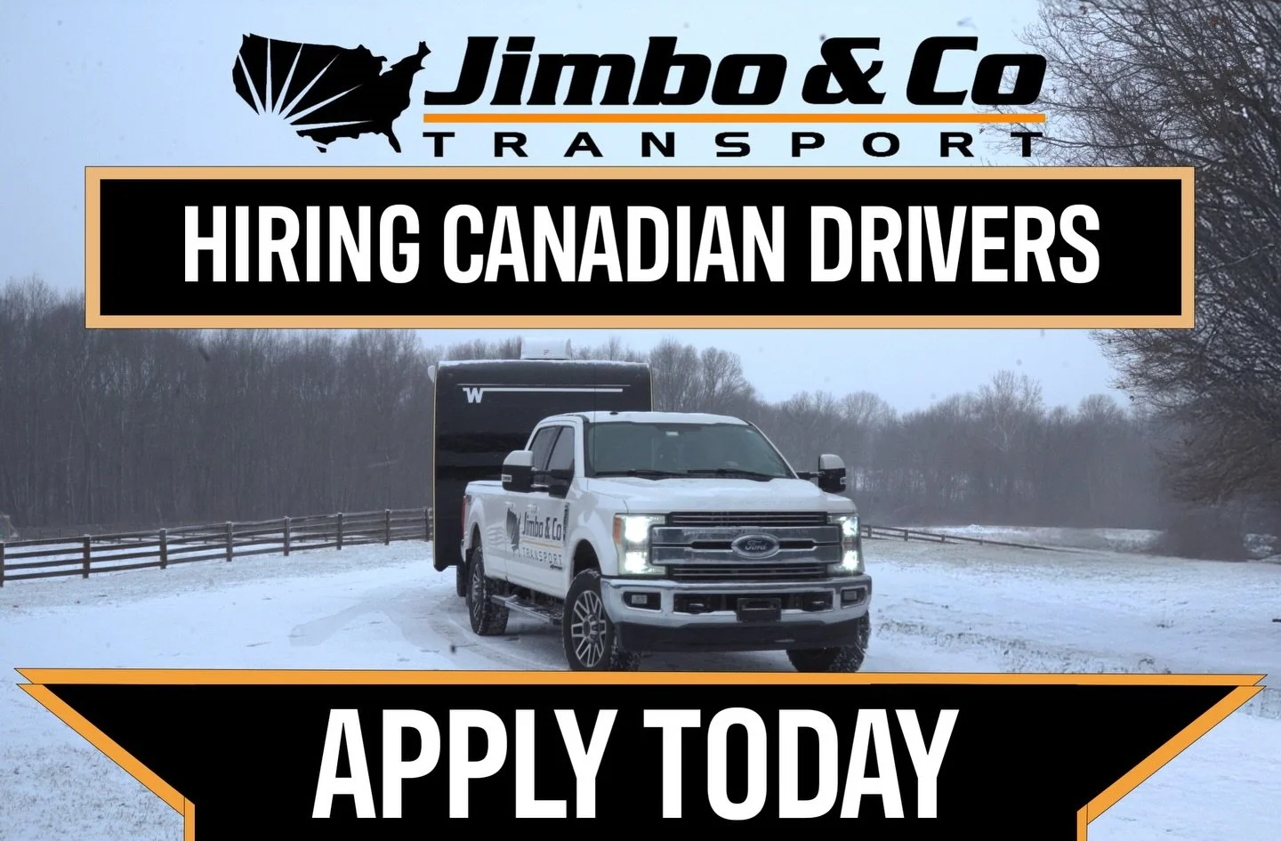 We are hiring Canadian drivers! Apply today at jimboandcompany.com
