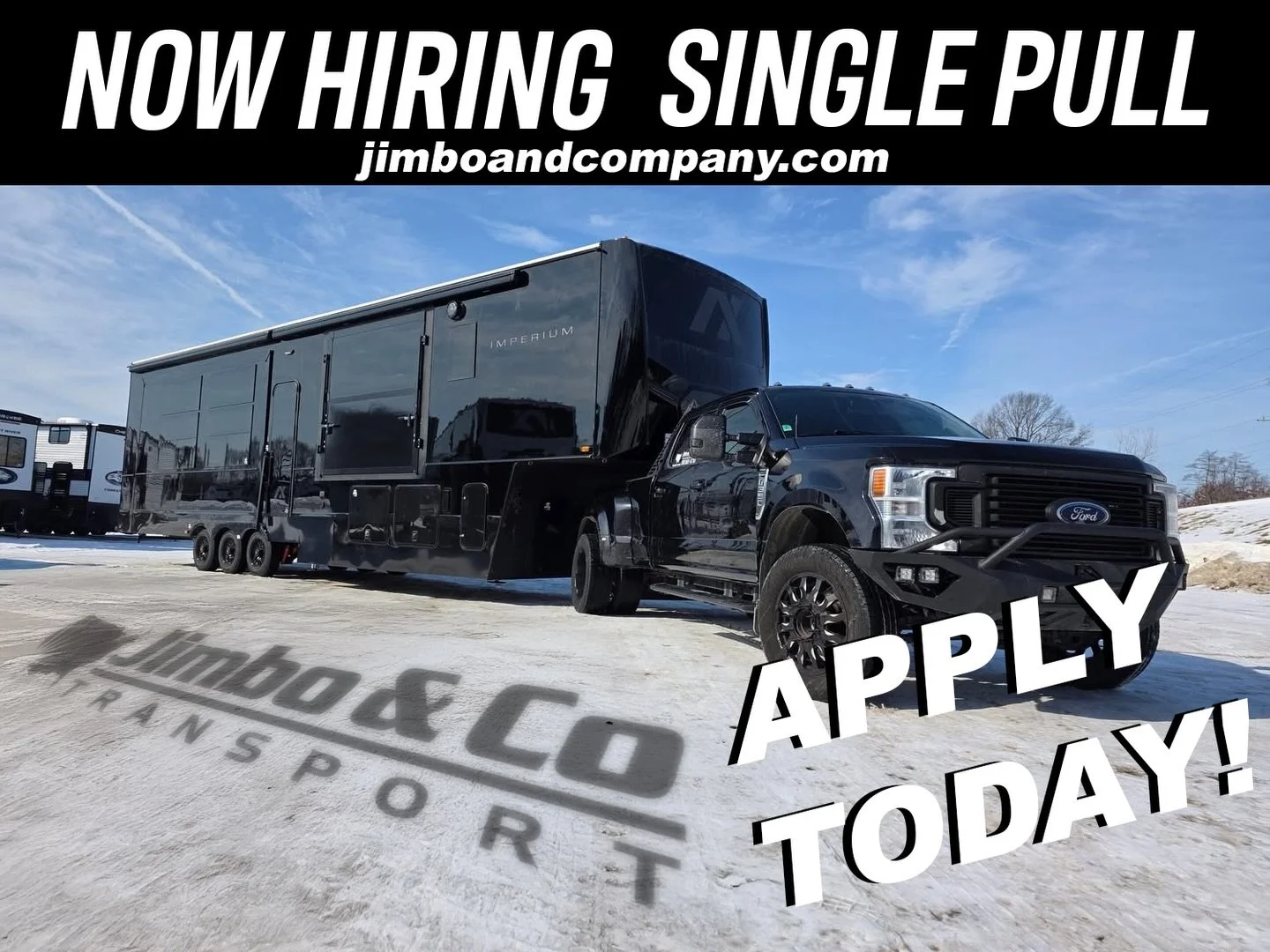 Jimbo is hiring single pull drivers apply today! Jimboandcompany.com