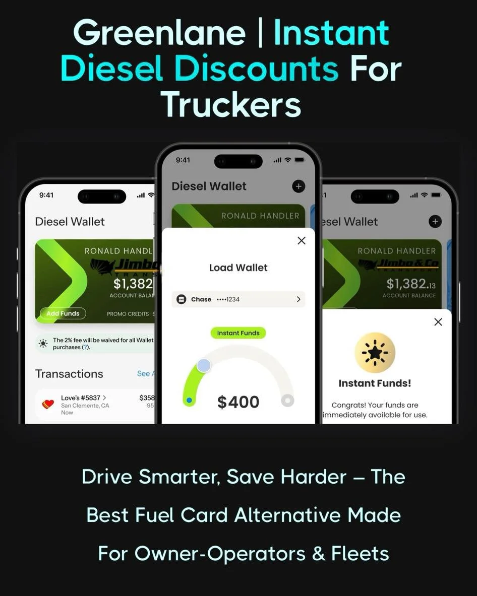 Big Diesel Savings for Jimbo &amp; Company Transport Owner-Operators , No Strings Attached
Start saving an average of 70&cent; per gallon the moment you sign up, No credit checks, no hidden fees, no hassles.

Fuel up confidently at top-rated stops na