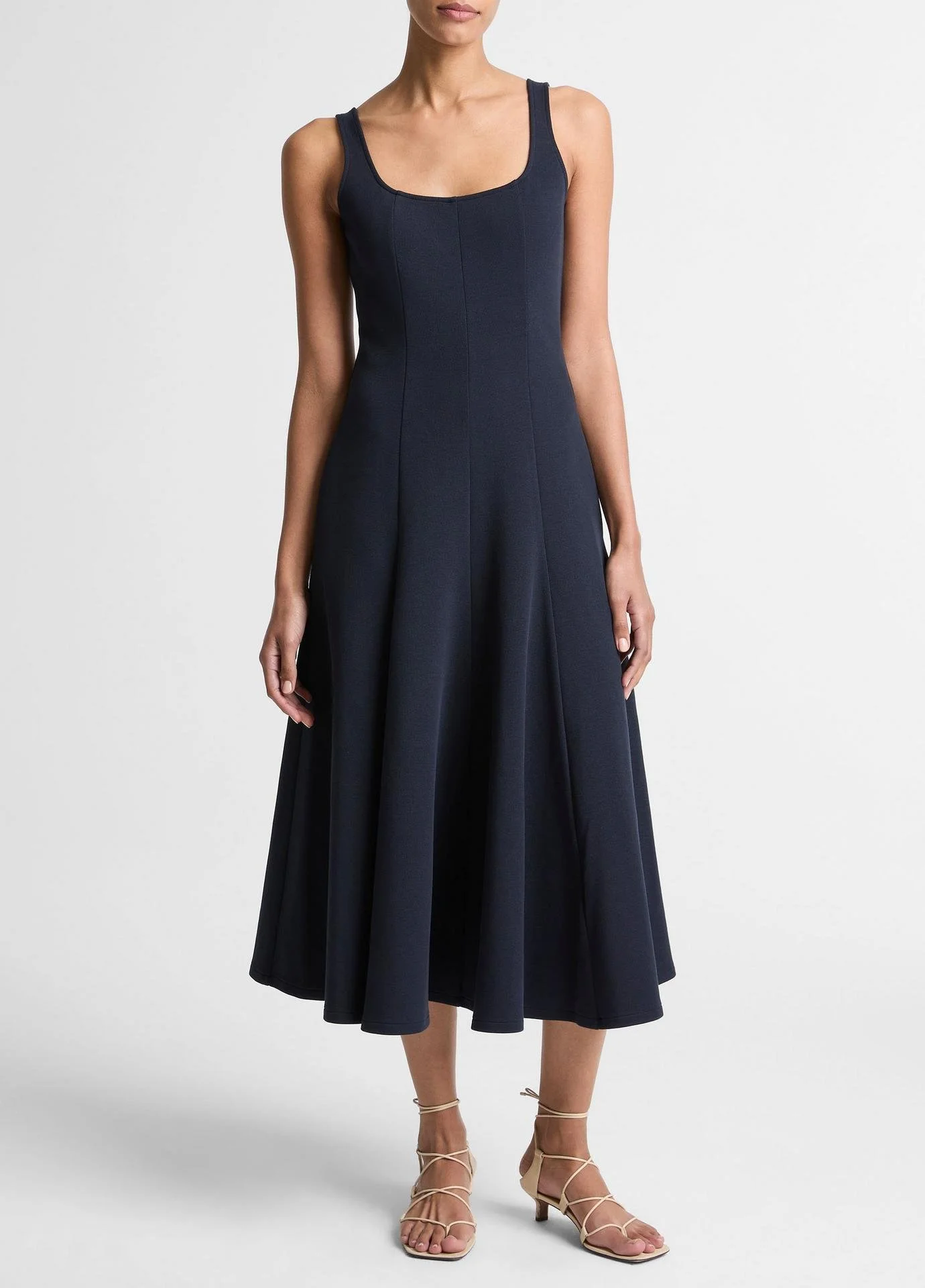 Vince Square Neck Seamed Dress