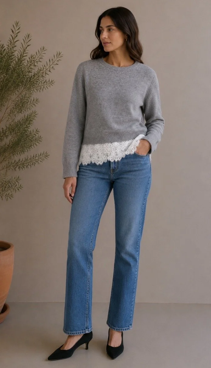 Tonet Sweater with Lace