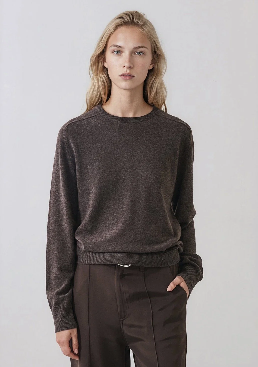 Patrick Assaraf Saddle Shoulder Crewneck Sweater