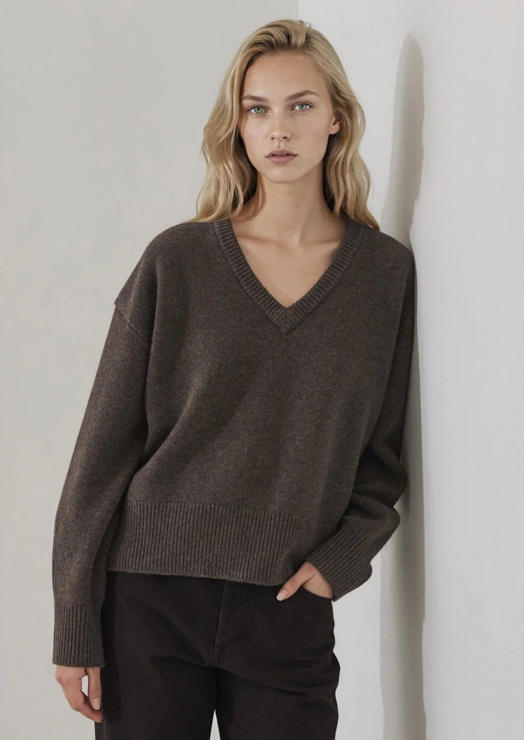 Patrick Assaraf Oversized V-Neck Sweater