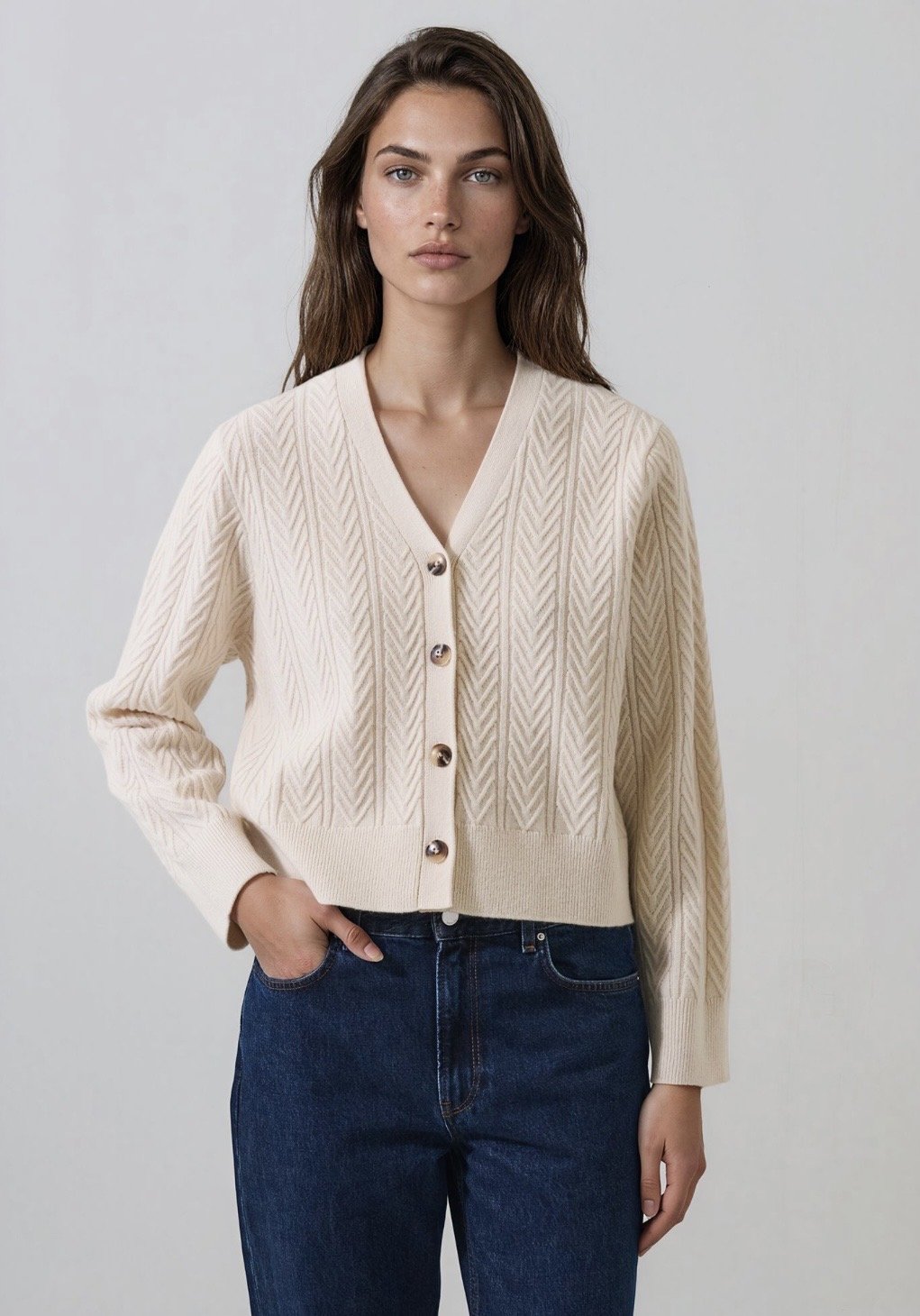 Patrick Assaraf Classic Cable Cardigan