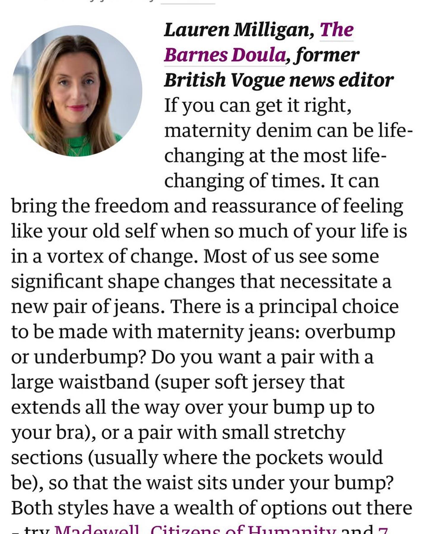 Delighted to be asked to contribute to today&rsquo;s @obsmagazine denim extravaganza, alongside very illustrious company; merging my two worlds with my two cents on maternity denim. 

I&rsquo;m Team #underbump if you were wondering. 

Thanks to my da