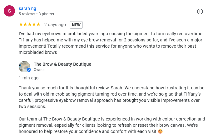 sarah-rf-pulse-eyebrow-removal-before-after-red-pigment-correction-singapore