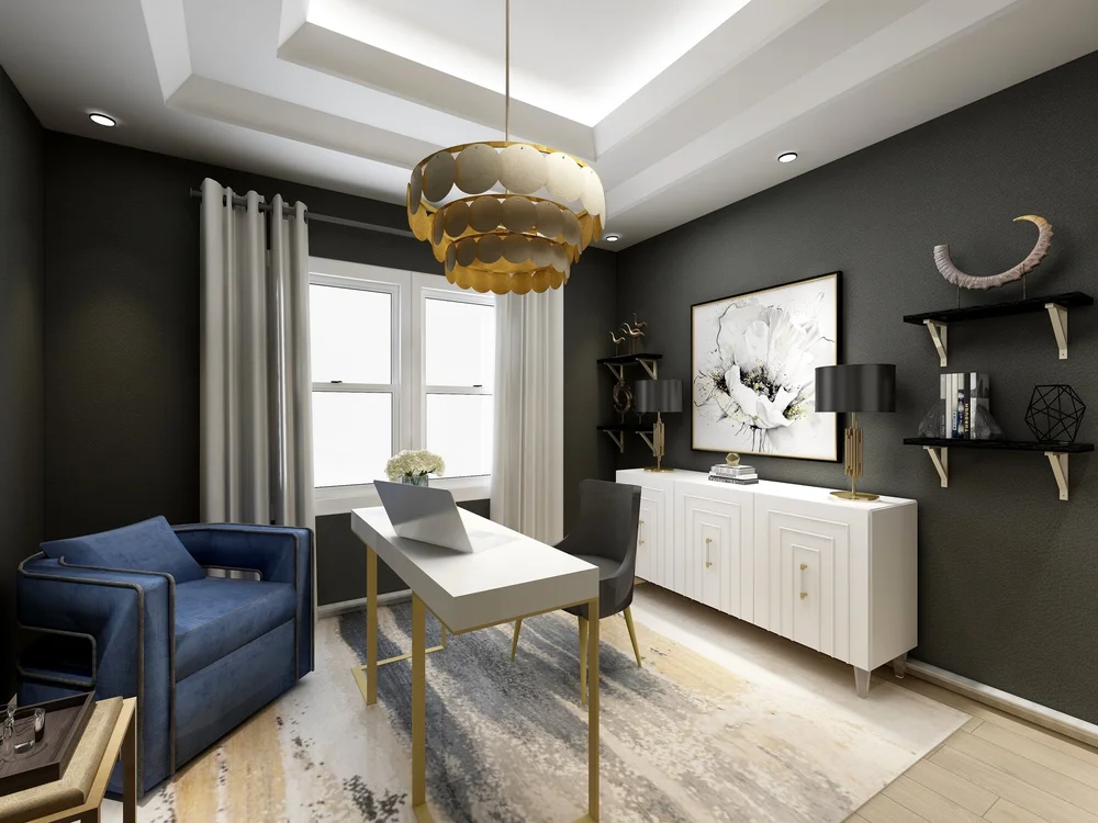 How to design a modern glam style home office — Jenny Chohan Interiors