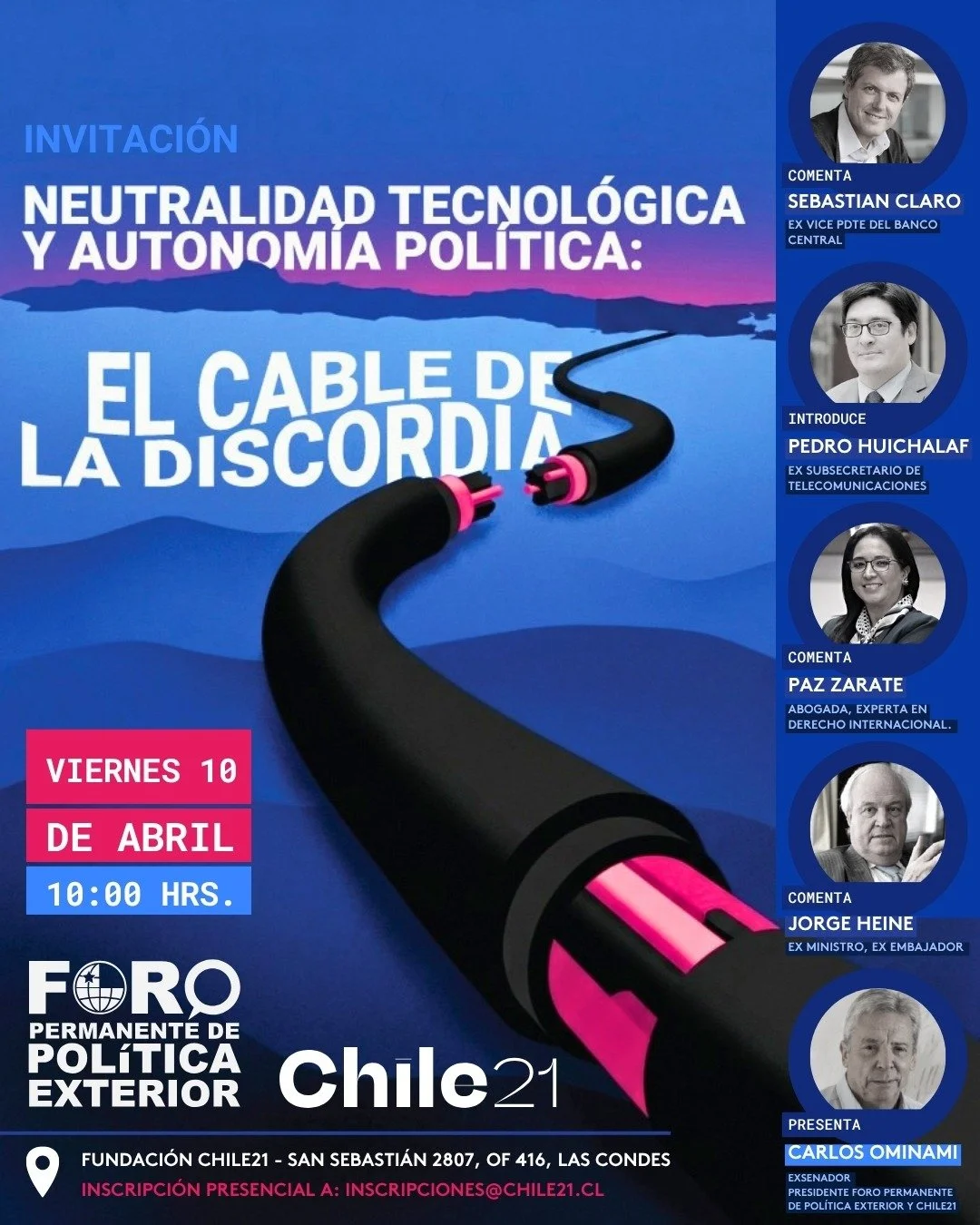 Invitación - Neutralidad Tecnológica y Autonomía Política: El cable de la discordia
