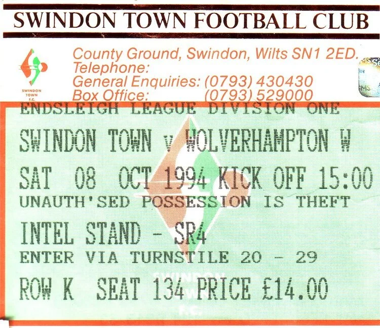 8. oktober 1994, County Ground: Swindon - Wolves