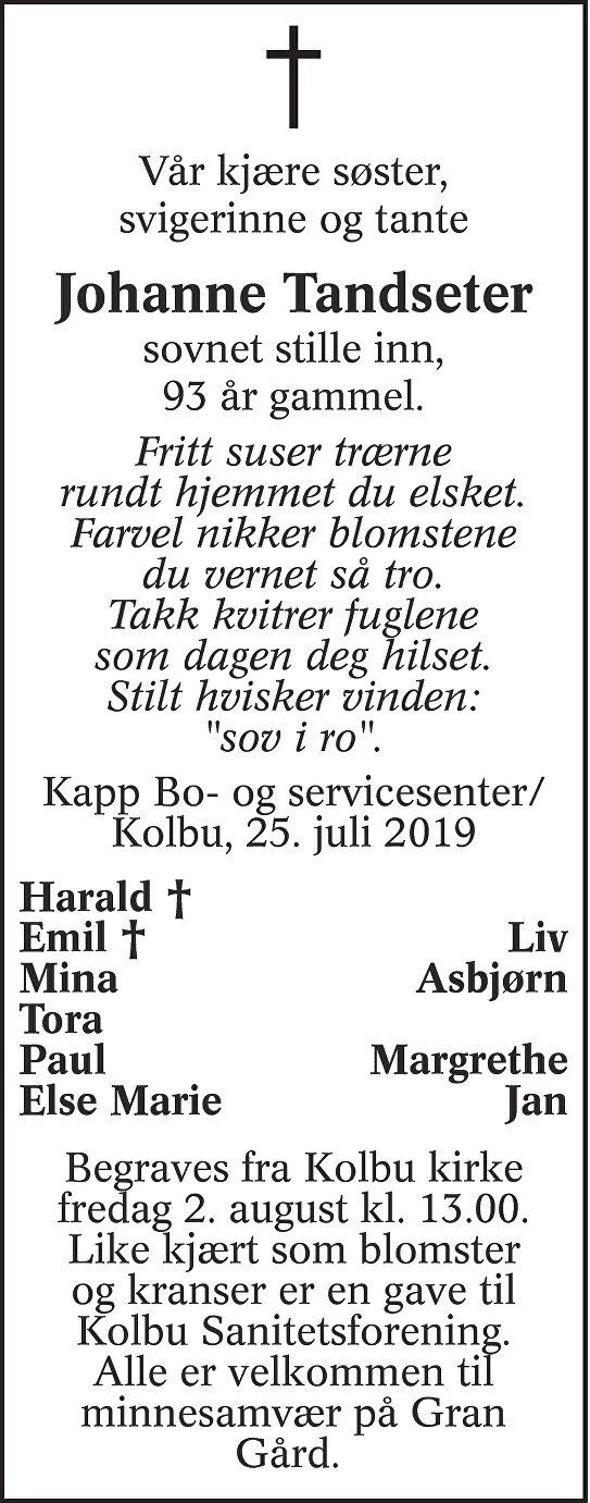 Johanne - A memory of you