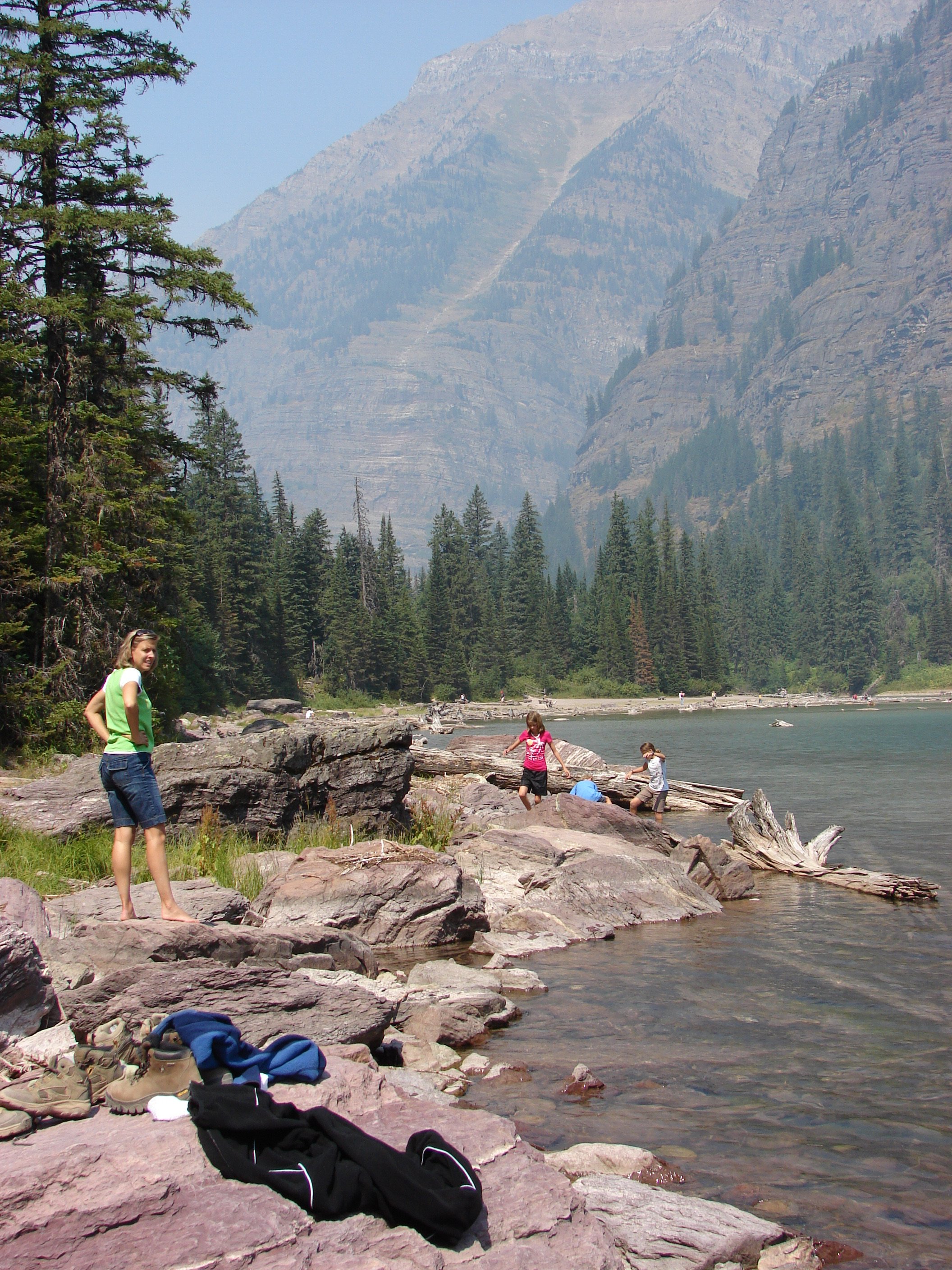 081207 Mom Kids on Avalanche Lake.jpg