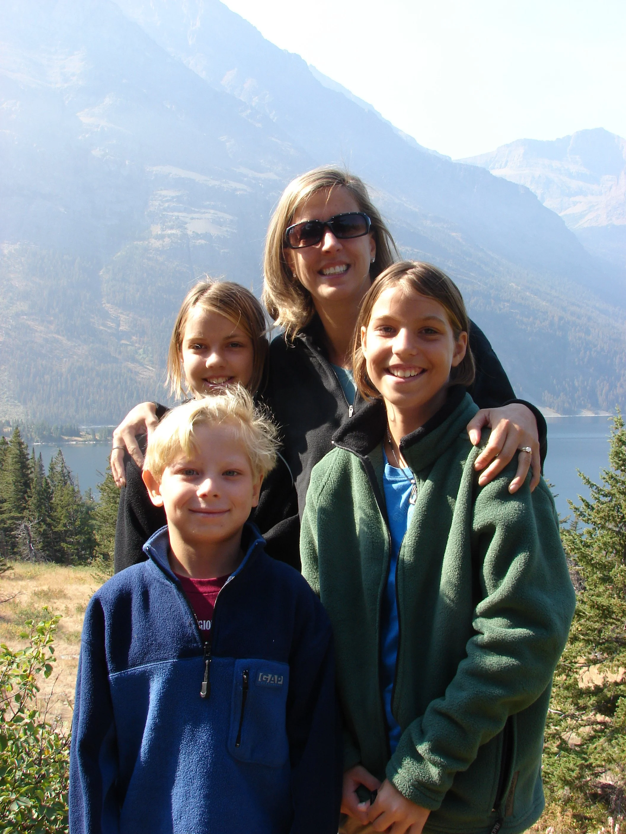 081307 Mom Kids at St Mary's Lake.jpg