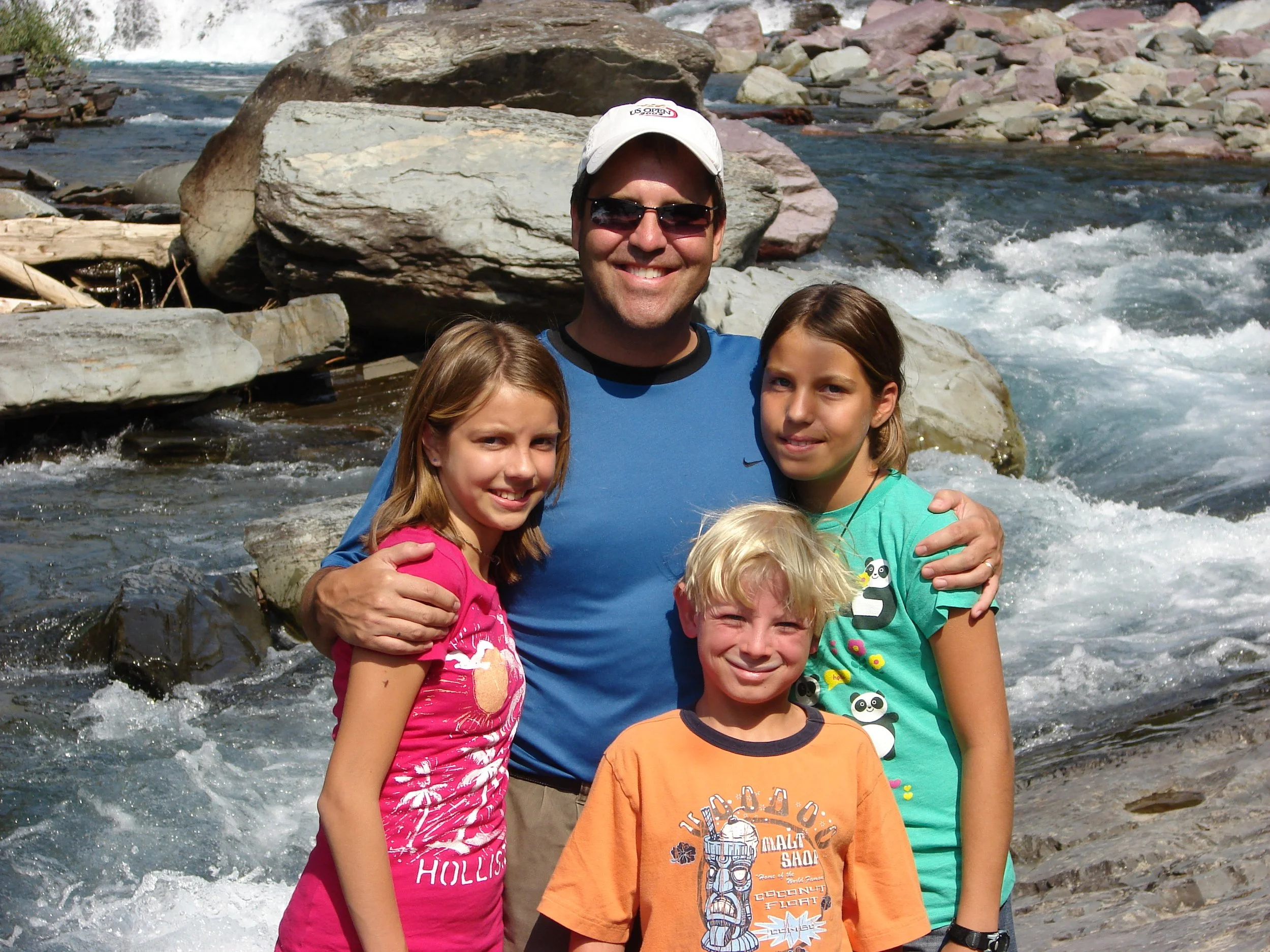 081407 Dad Kids at John Lake Trail Falls.jpg