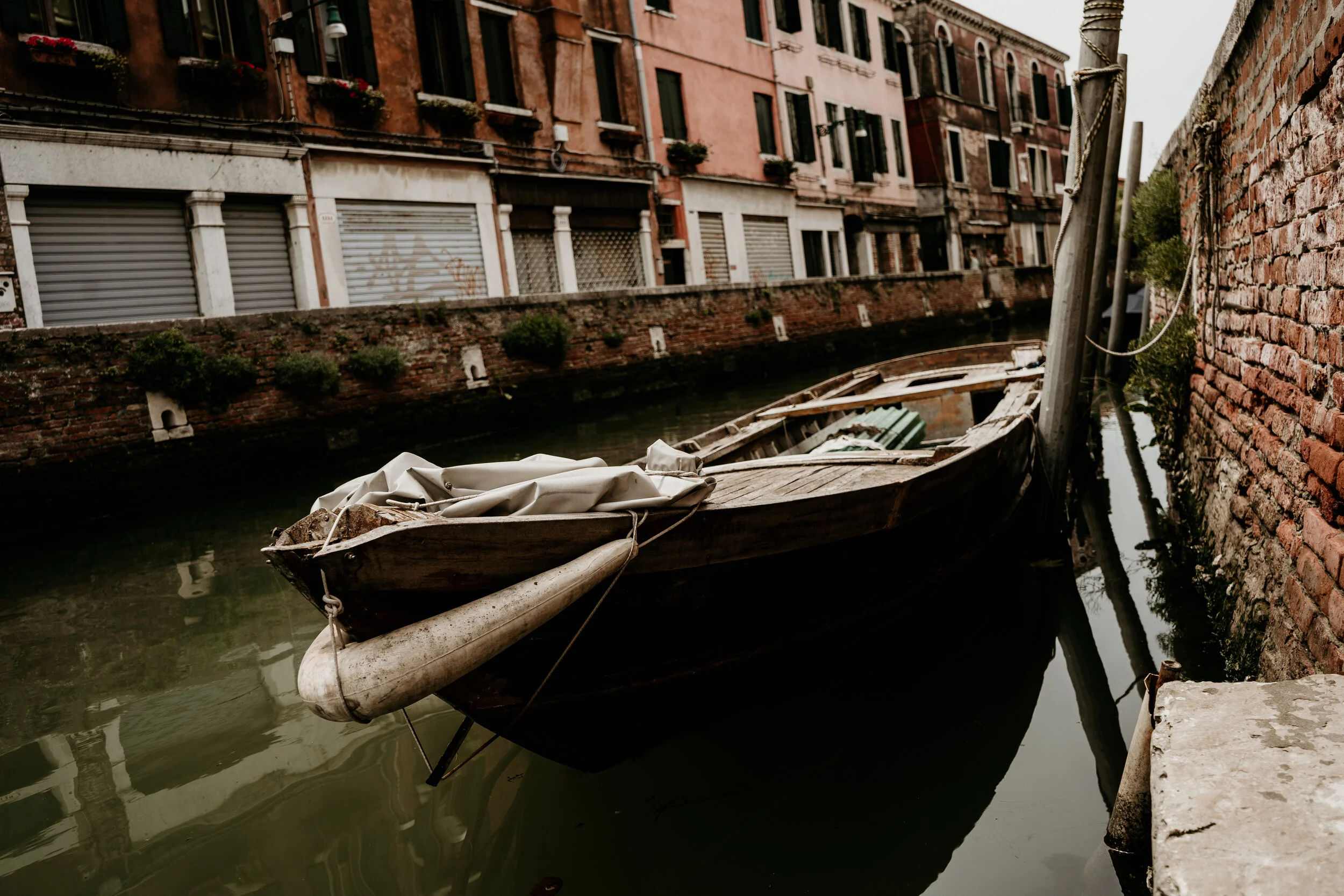  Venice is well known for its none car environment, boats are there means of travel 