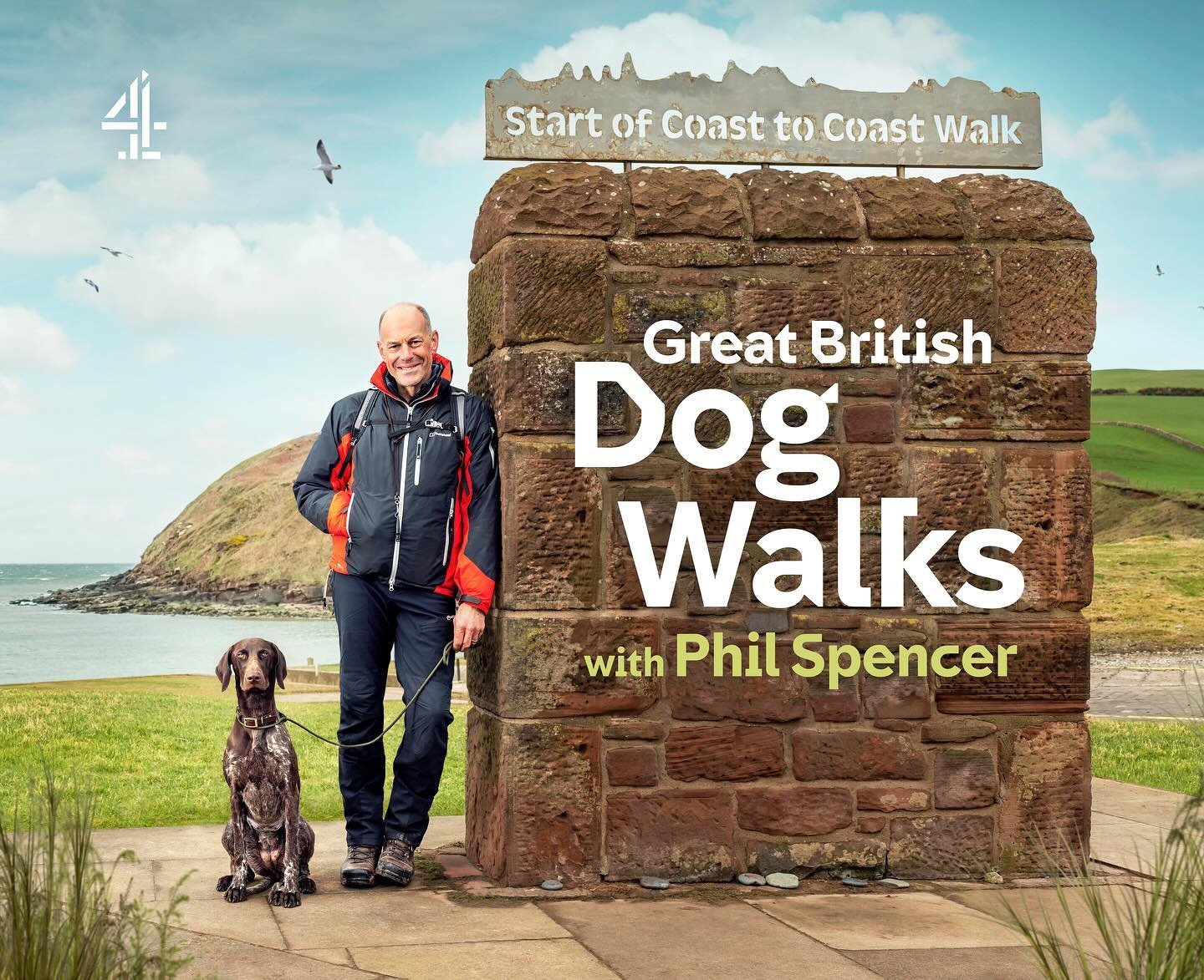 Portraits of Location, Location, Location&rsquo;s Phil Spencer and his dog Luna for his Channel 4 show, Great British Dog Walks. Phil was in St Bees in Cumbria to start the coast to coast walk which ends in Robins Hood&rsquo;s Bay in Yorkshire

#tvph