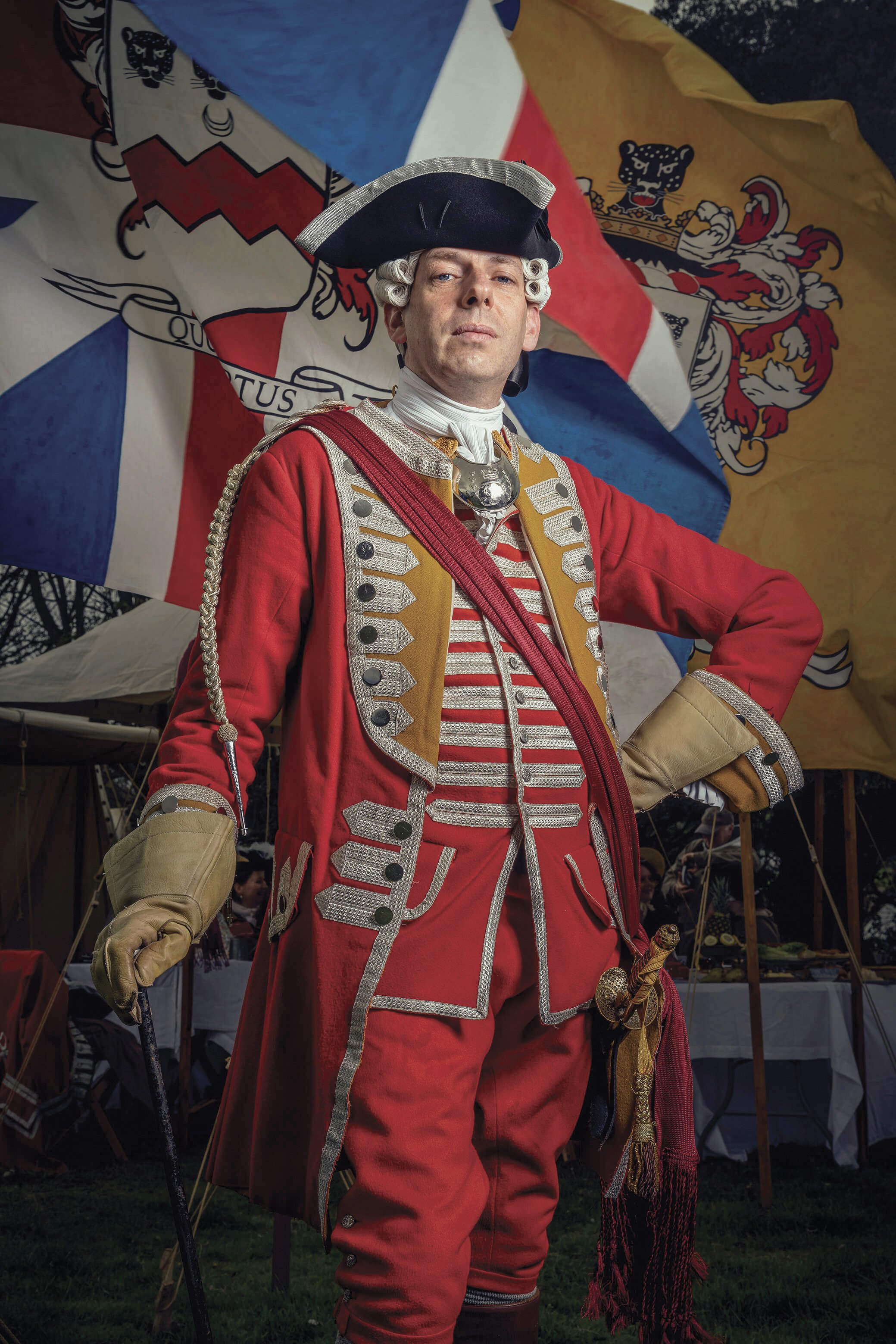 Re-enactor portrait of an officer in the 1745 Jacobite Wars.