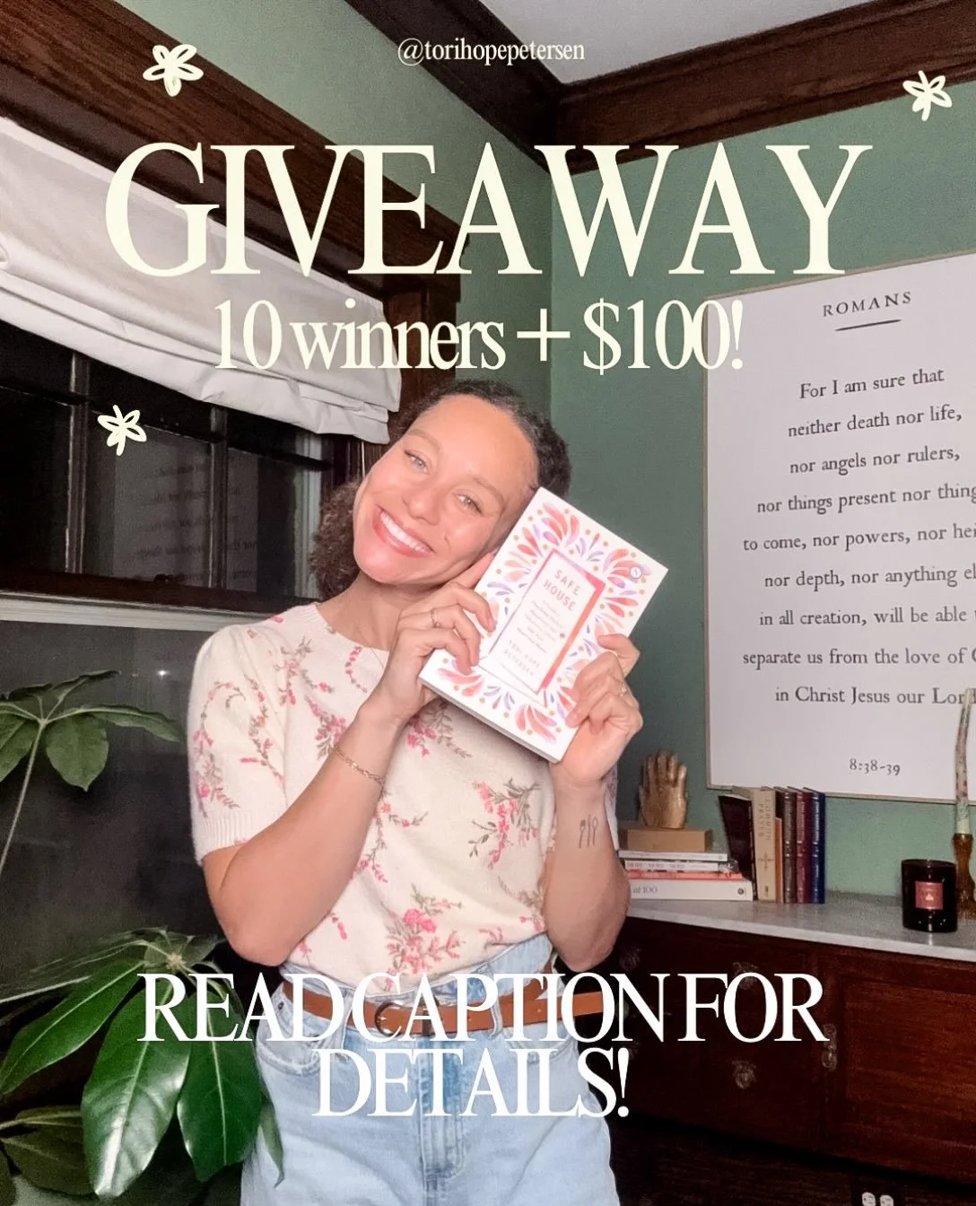 8 days until the launch of my newest book, &ldquo;Safe House&rdquo; so let&rsquo;s do a giveaway! Here&rsquo;s how you enter: 👇🏽

1- My hope is that this book will get into the hands of someone who wants to open up their hearts &amp; homes to other