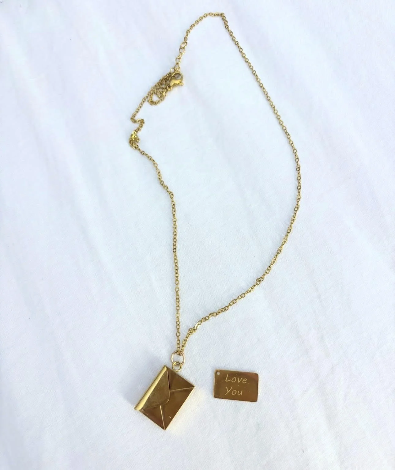 Love You Letter & Envelope Necklace