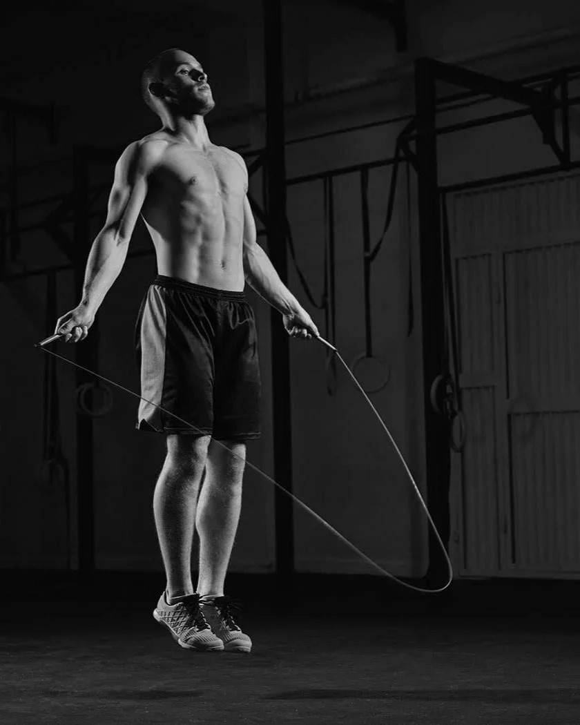 man doing skipping rope