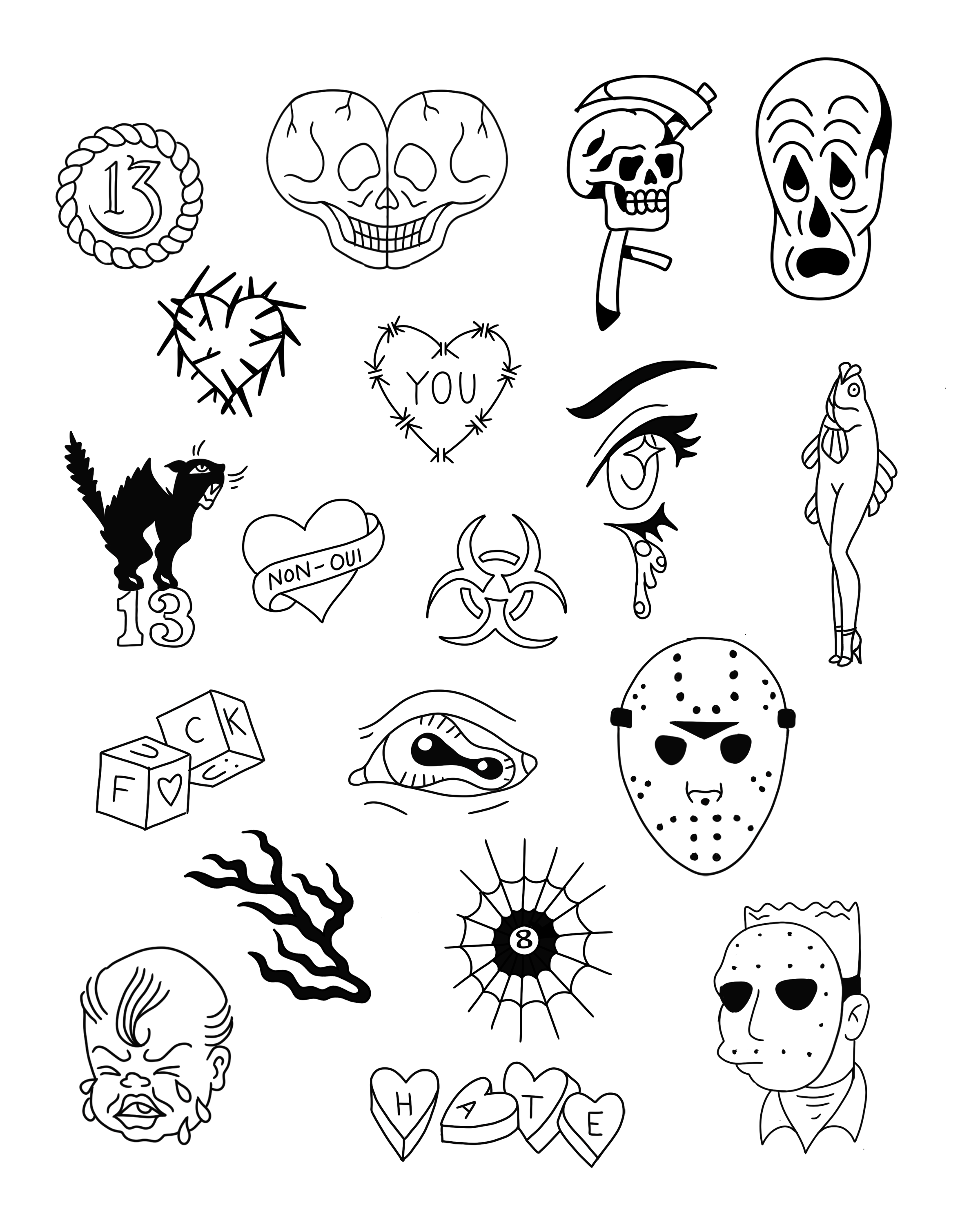 440 Cartoon Of The Simple Skull Tattoo Designs Illustrations RoyaltyFree  Vector Graphics  Clip Art  iStock