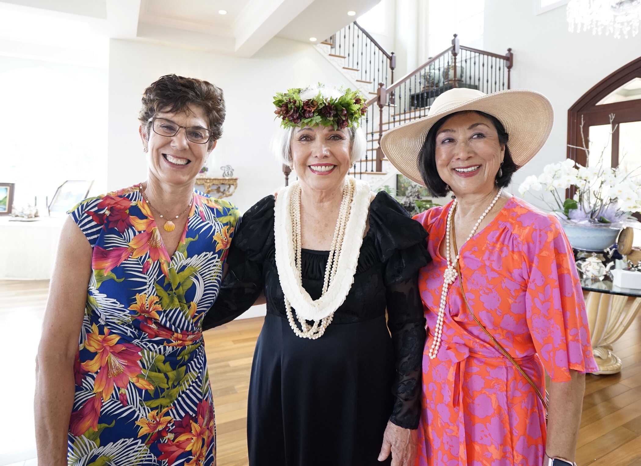  Pictured from left: High event organizers, Leanne Pletcher (far left) and Anna Mayeda (far right) with Lona Ridge owner Leona Wilson (middle). 